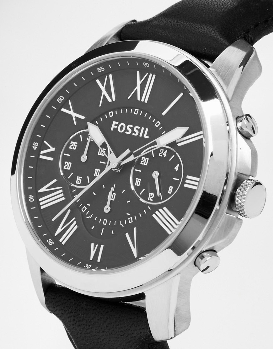 Lyst - Fossil Grant Leather Strap Watch Fs4812 In Metallic For Men