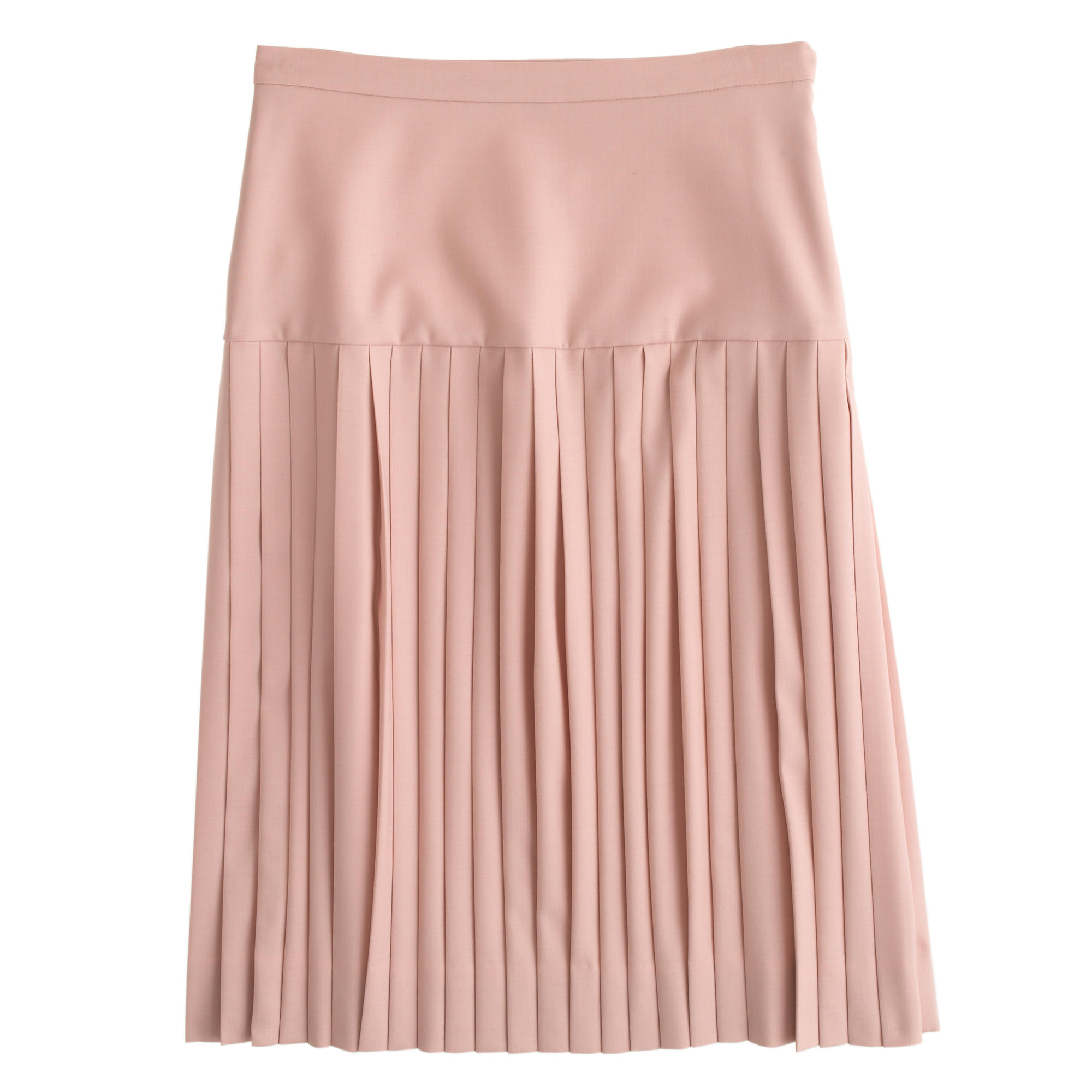 J.crew Petite Drop-Waist Pleated Skirt In Super 120S Wool in Pink (hthr ...