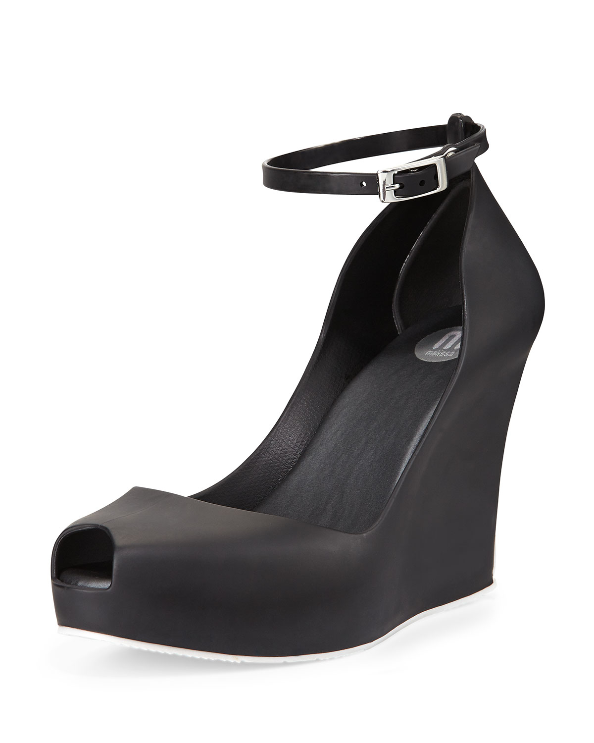 Lyst - Melissa Patchouli Peep-Toe Jelly Wedge in Black