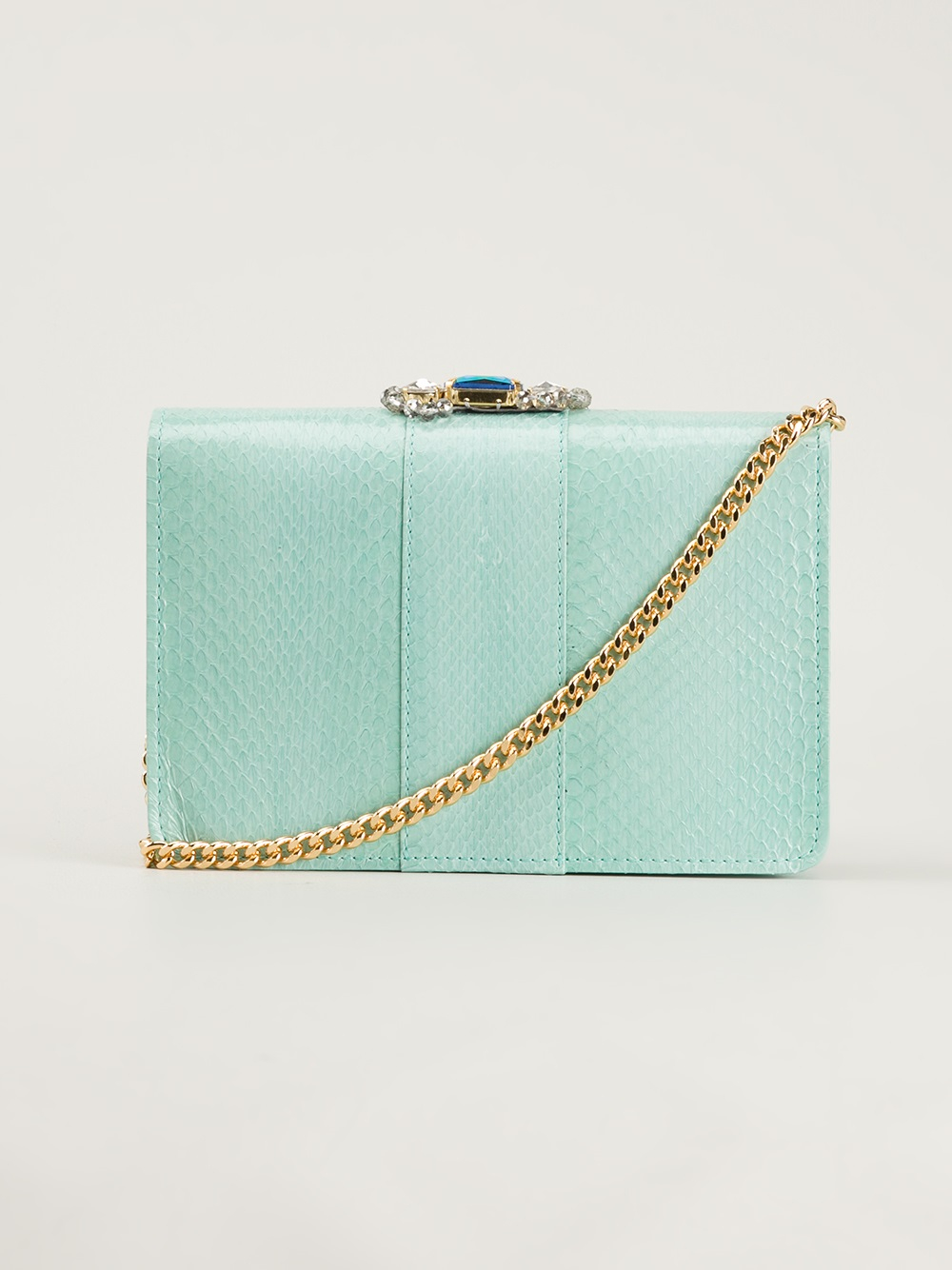 Lyst - Gedebe Crystal Embellished Clutch in Green