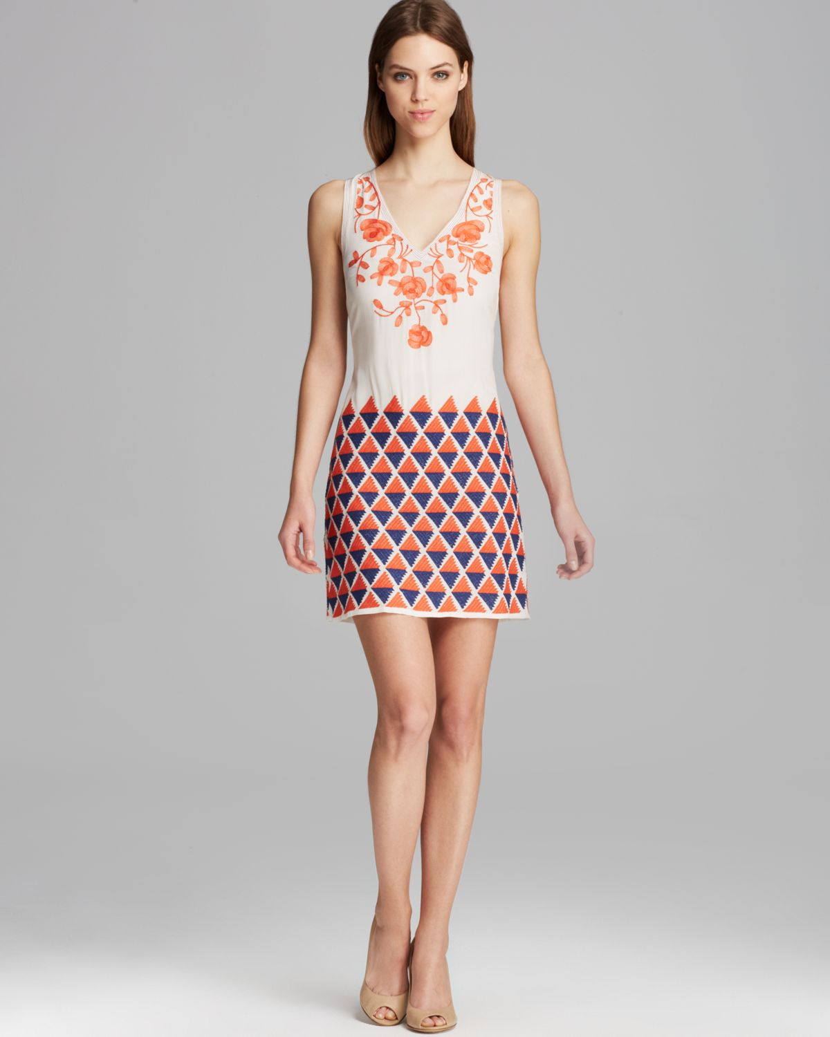 Lyst - Tracy Reese Dress - Sleeveless Embroidered Shift