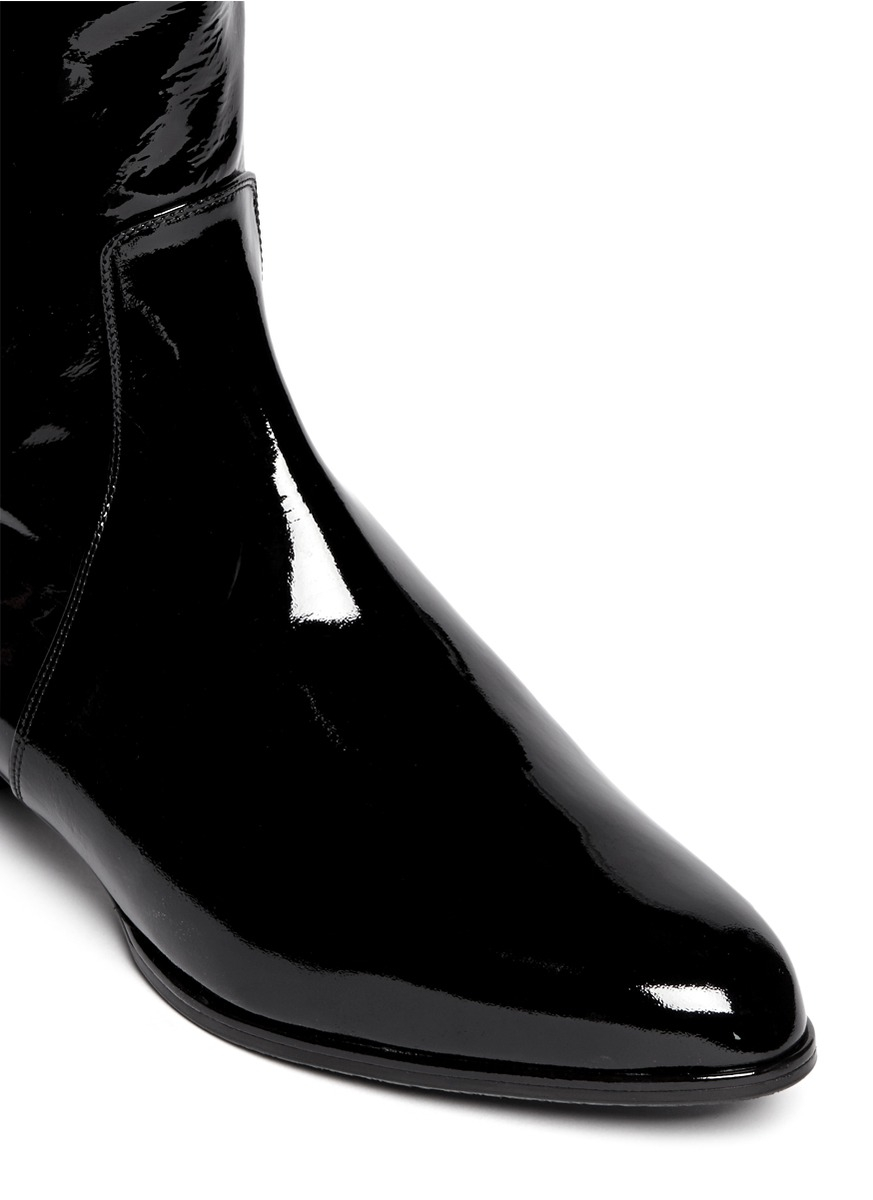 stuart weitzman patent leather over the knee boots
