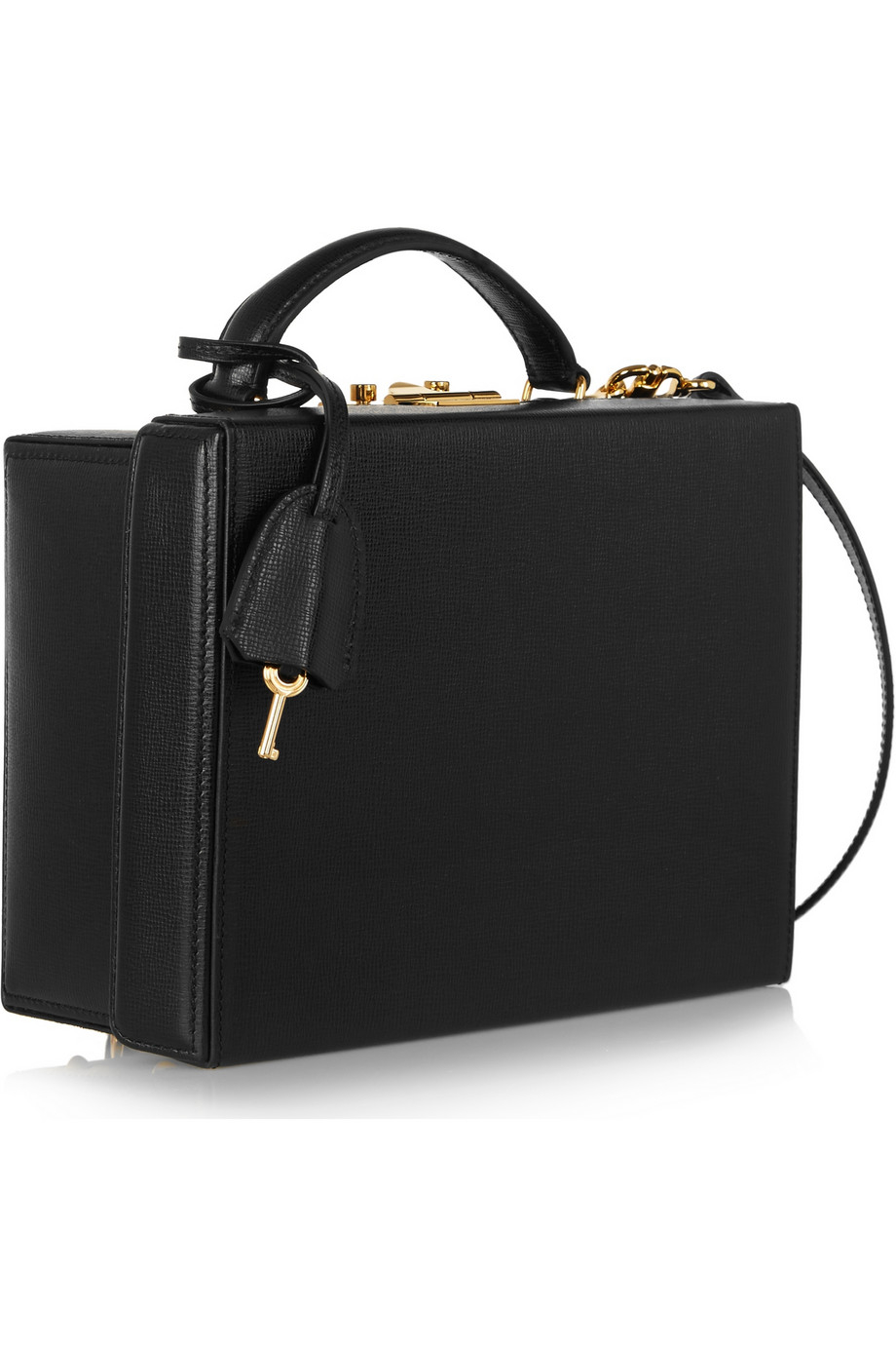 Lyst - Mark Cross Grace Textured-Leather Box Shoulder Bag in Black