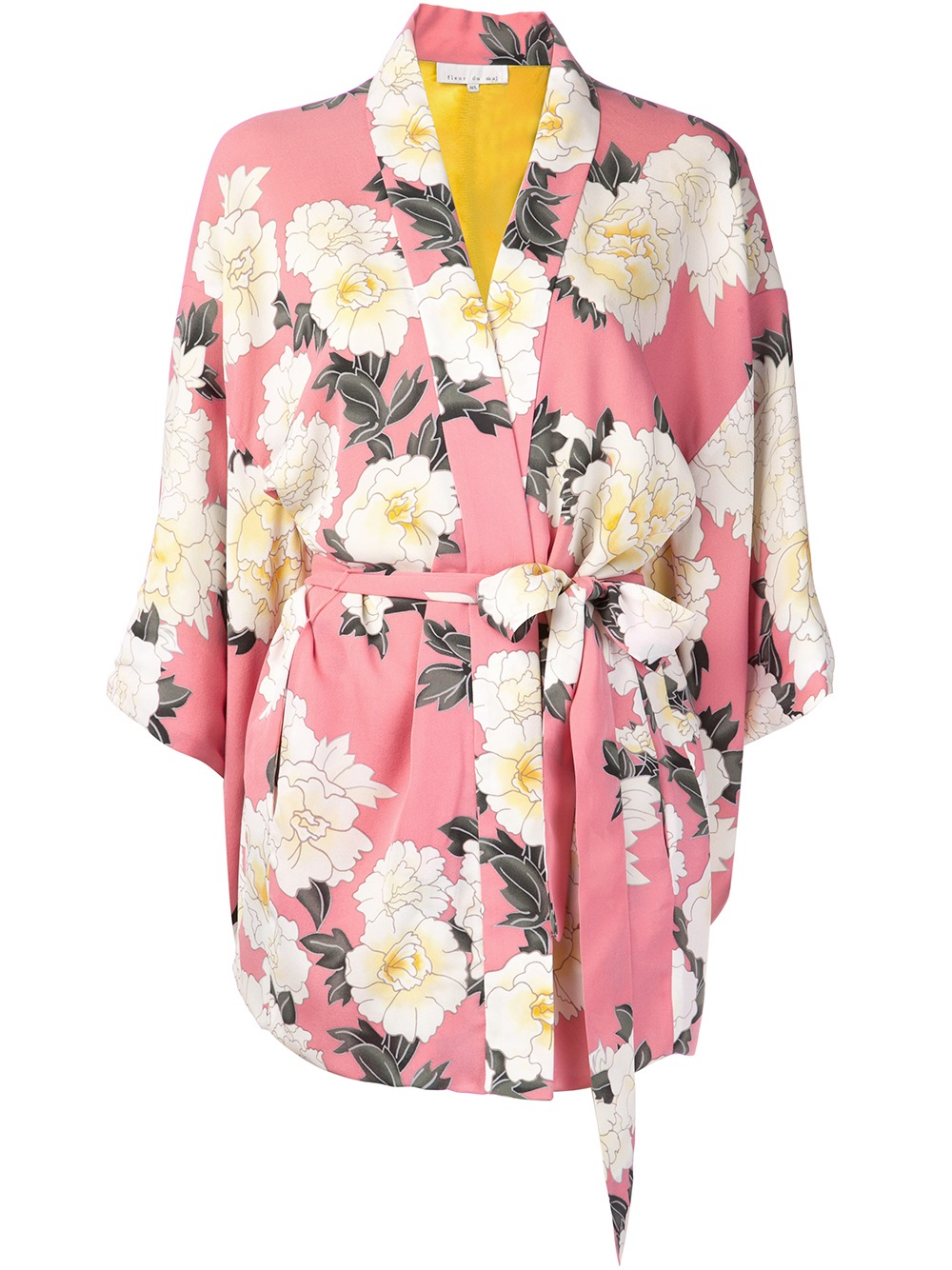 Fleur du mal Floral Kimono Robe in Pink | Lyst