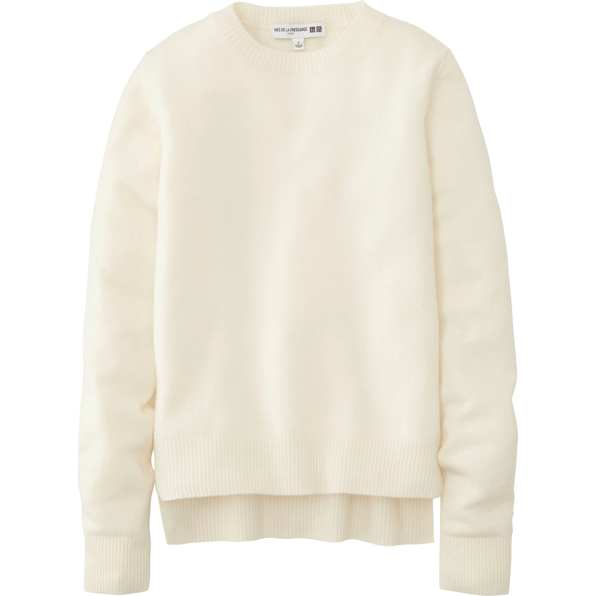 Uniqlo Women Idlf Cashmere Cropped Sweater in White (OFF WHITE) | Lyst
