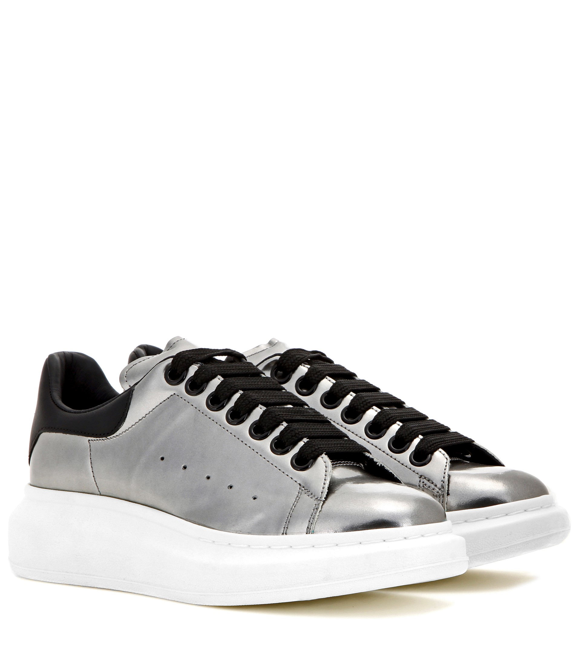 metallic alexander mcqueen sneakers