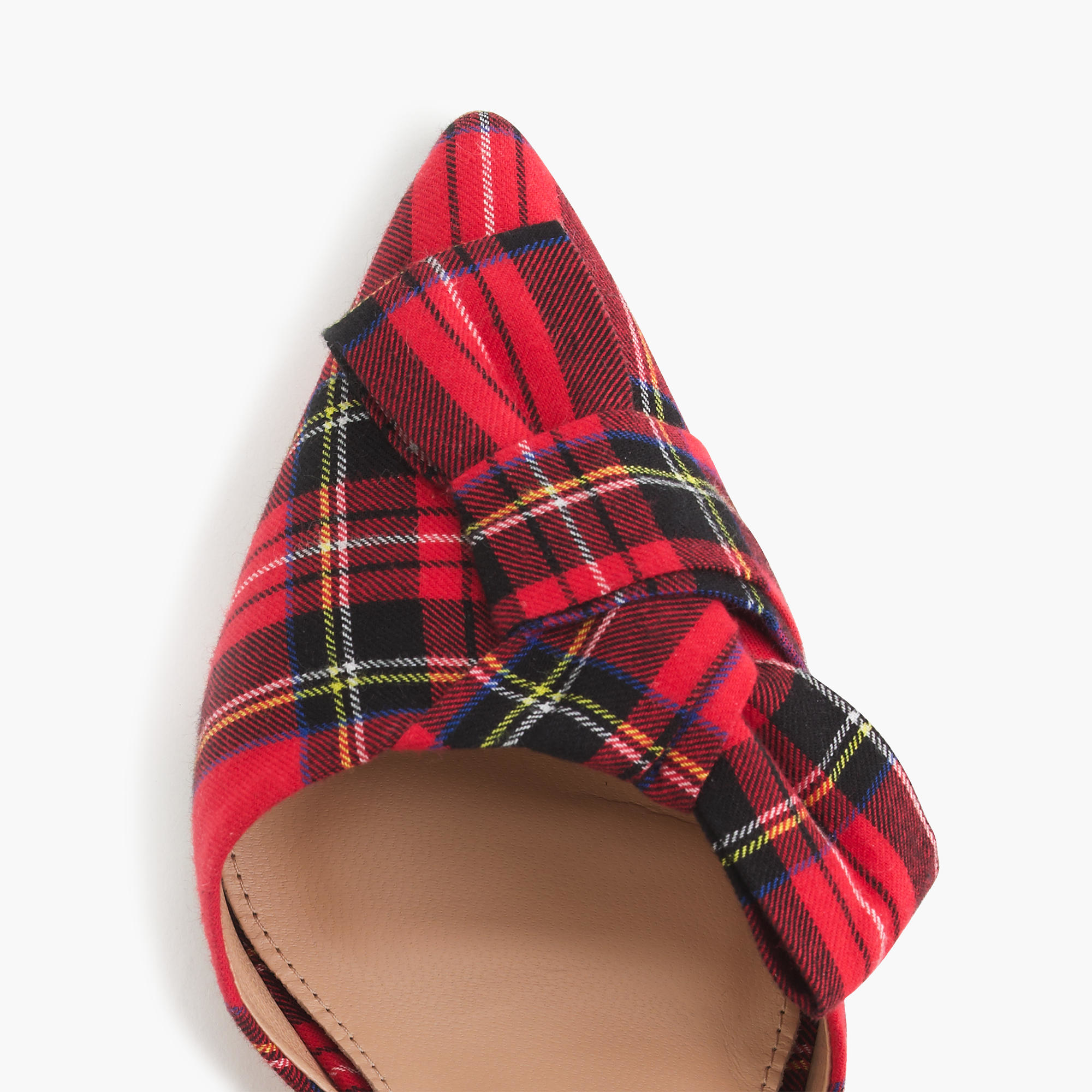red plaid heel boots