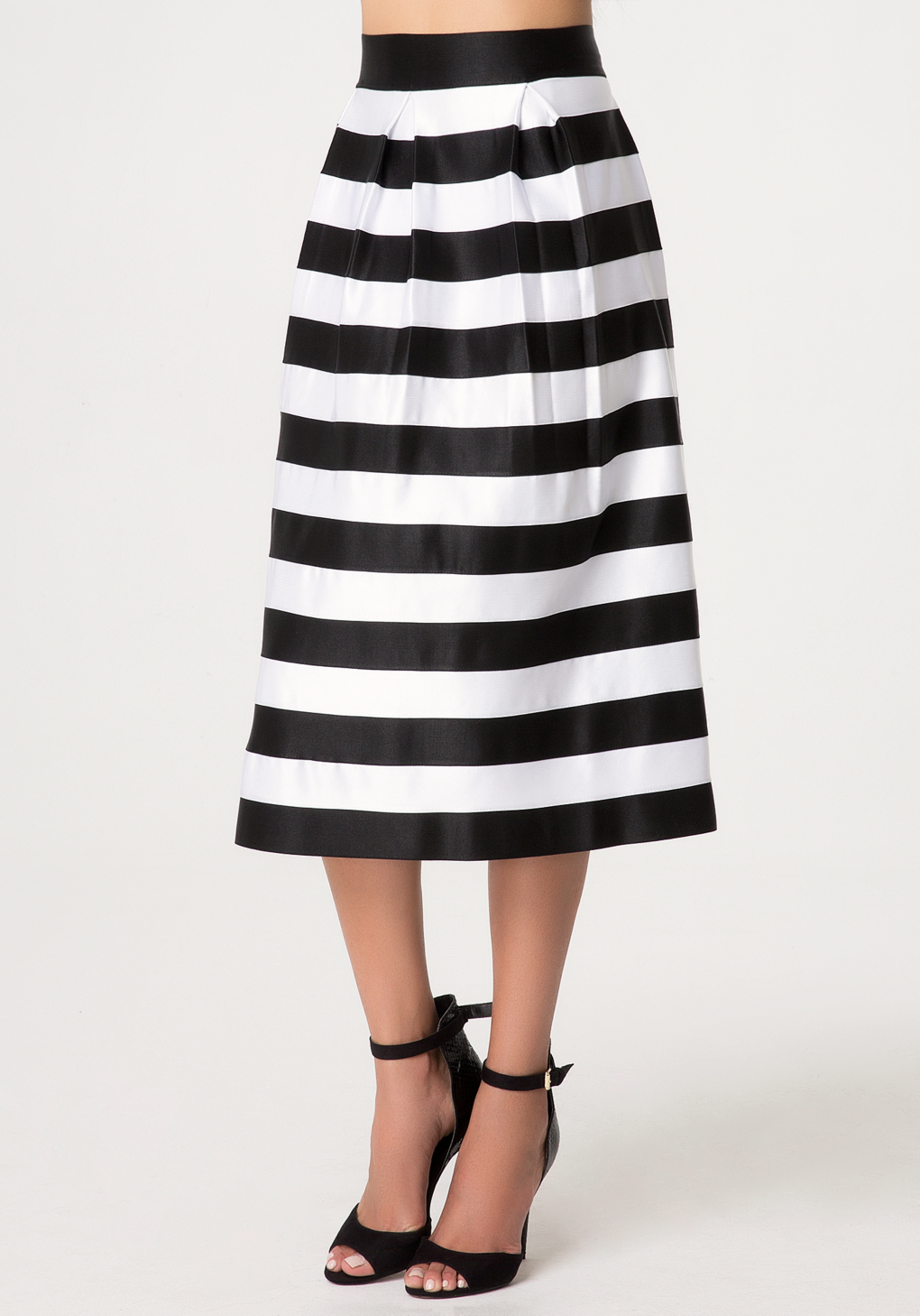 Lyst Bebe Zola Striped Skirt In Black lyst bebe zola striped skirt in black