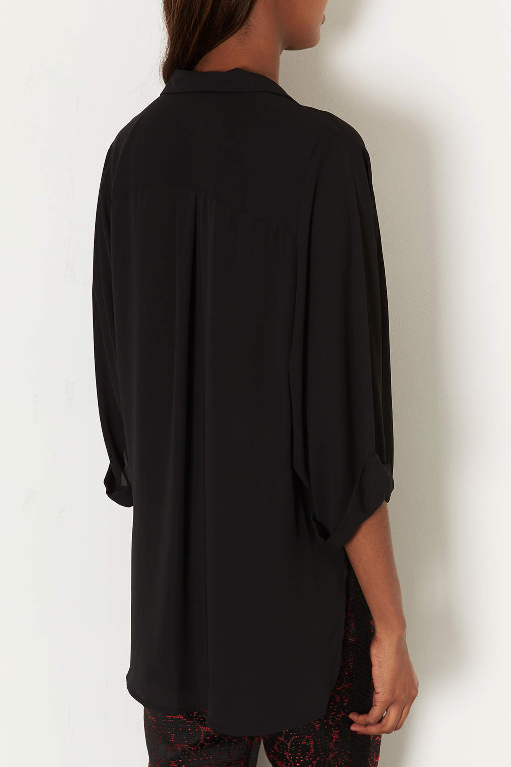 Lyst - Topshop Formal Drape Blouse in Black
