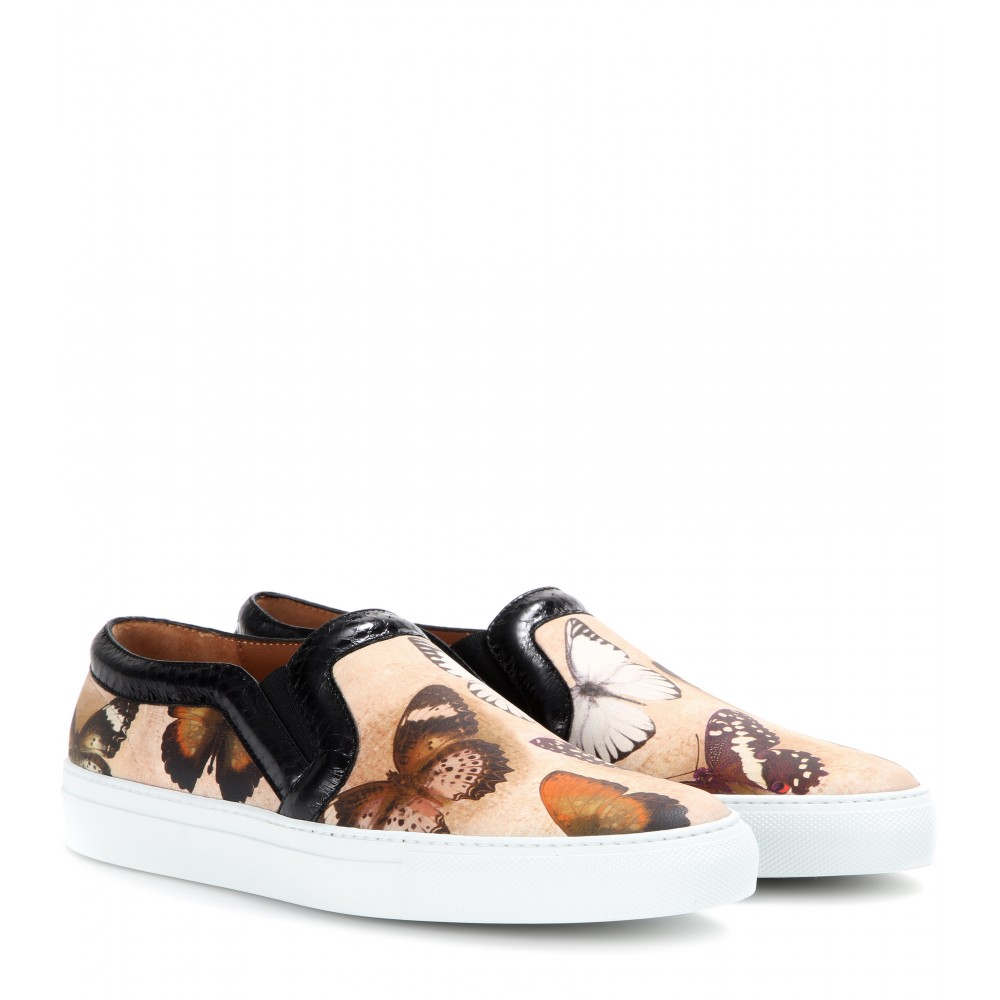 Lyst Givenchy Butterflyprint Leather Skate Shoe in Brown