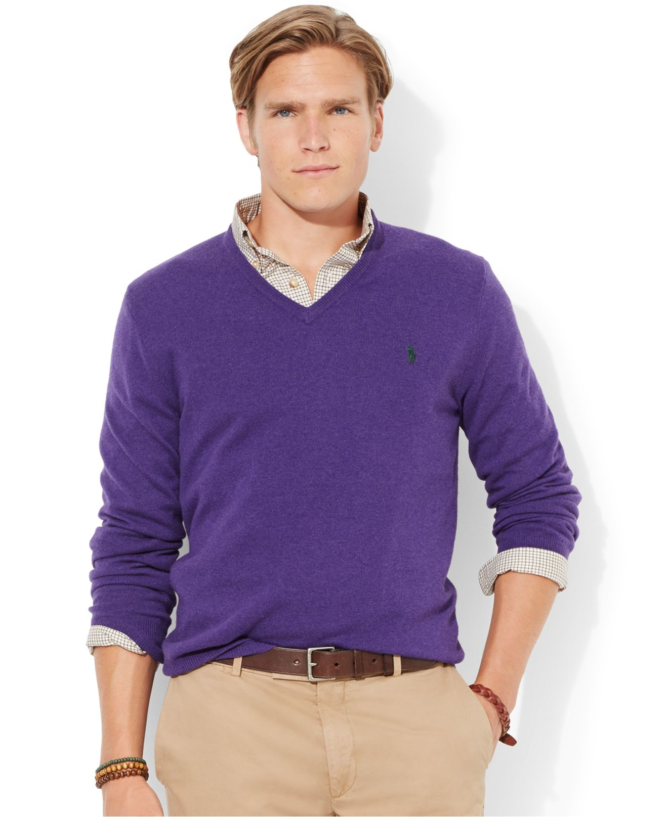 Polo ralph lauren Loryelle Merino Wool V-Neck Sweater in Purple ...