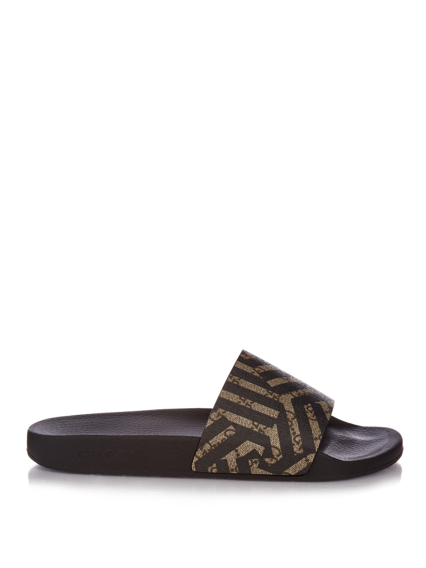 Lyst - Gucci Caleido-print Pool Slides in Brown for Men