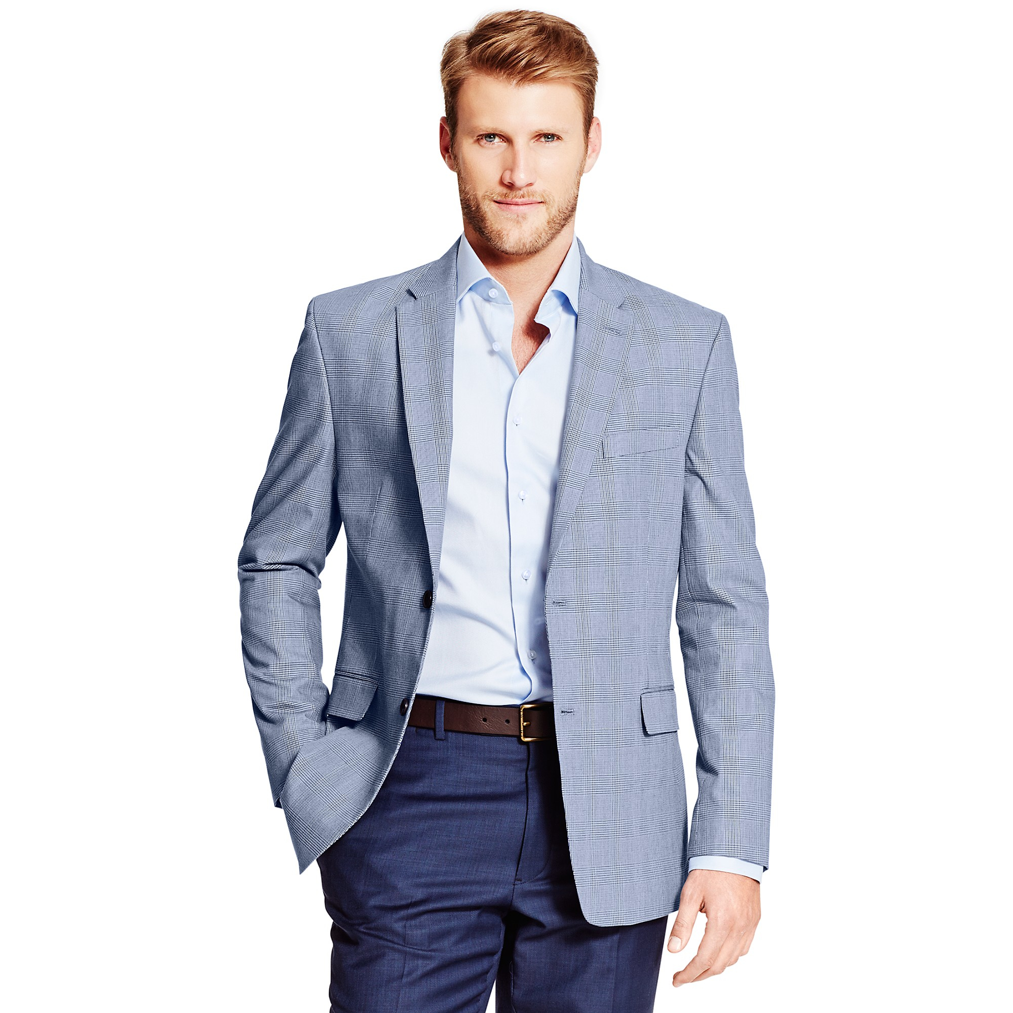 Tommy Hilfiger Glen Plaid Cotton Sportcoat in Blue for Men | Lyst