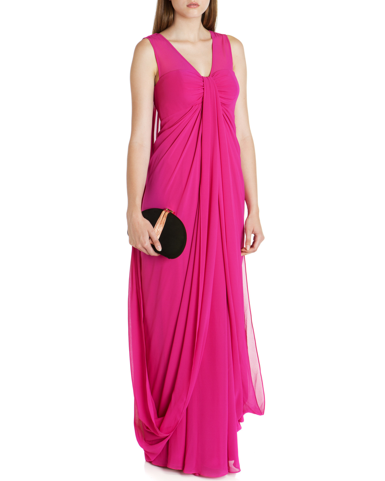 Ted Baker Cape Back Maxi Dress in Pink (Deep Pink) | Lyst