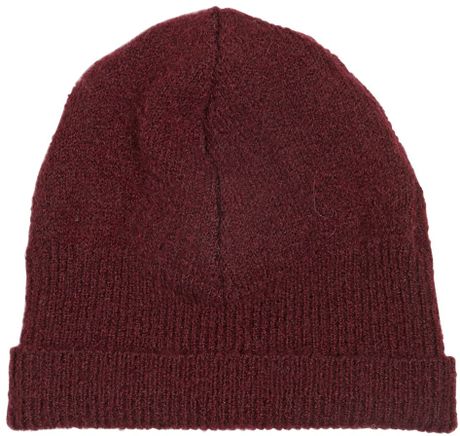 Neil Barrett Ribbed Mohair Hat in Red for Men (BORDEAUX) | Lyst