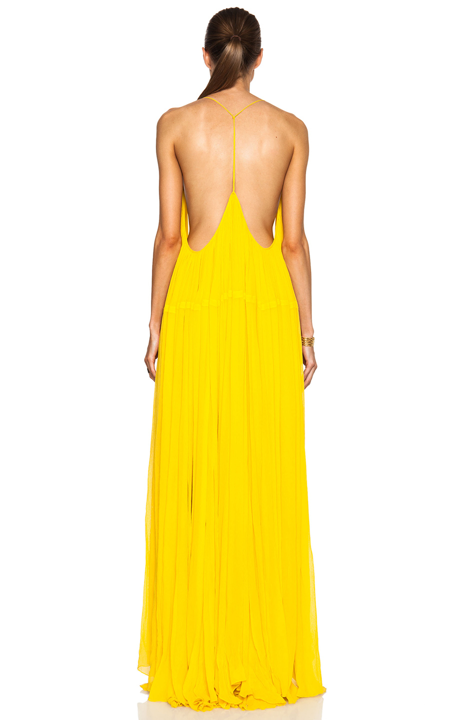 yellow silk gown