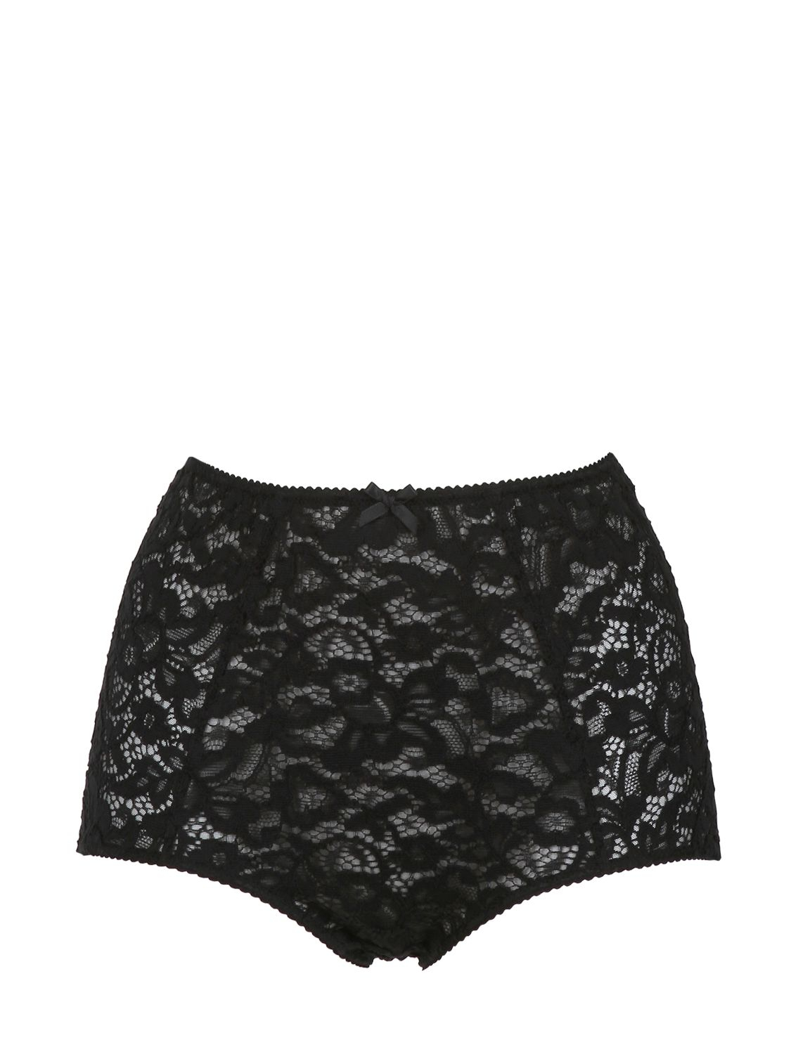 Lyst - Dolce & Gabbana Cotton Lace High Waisted Brief in Black