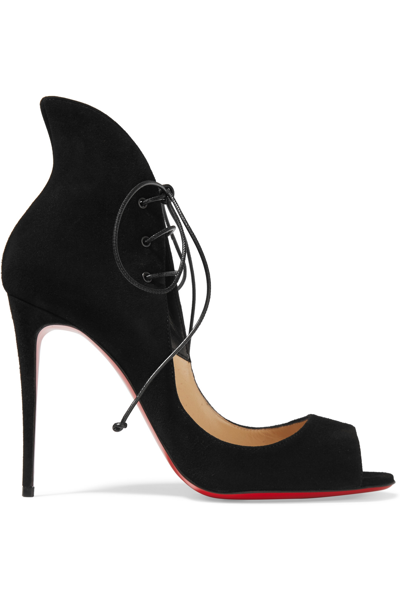 Christian louboutin Megavamp 100 Suede Sandals in Black | Lyst