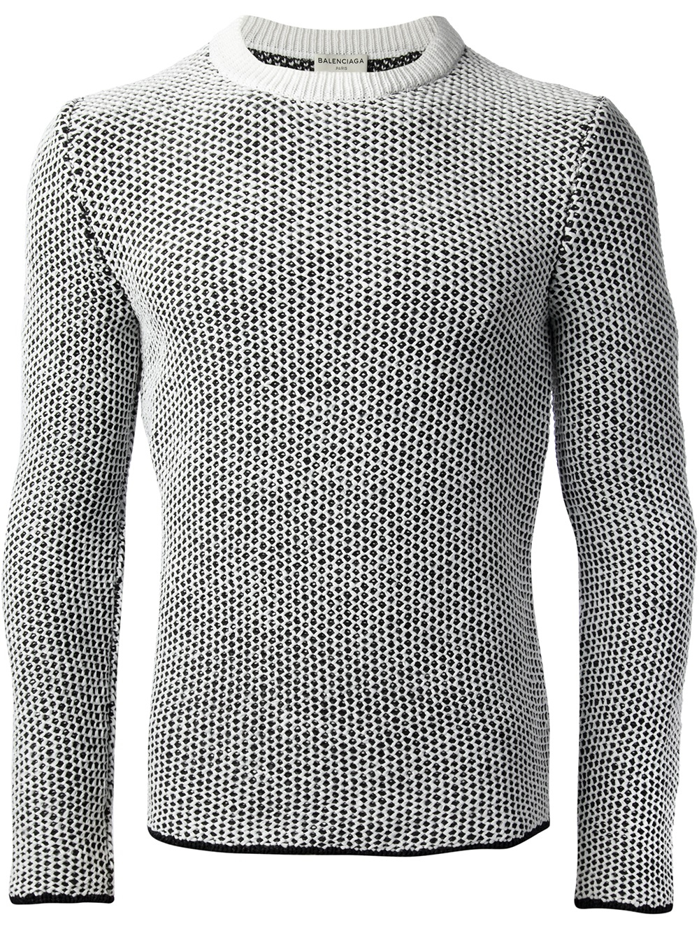 Lyst - Balenciaga Honeycomb Knit Sweater in White for Men