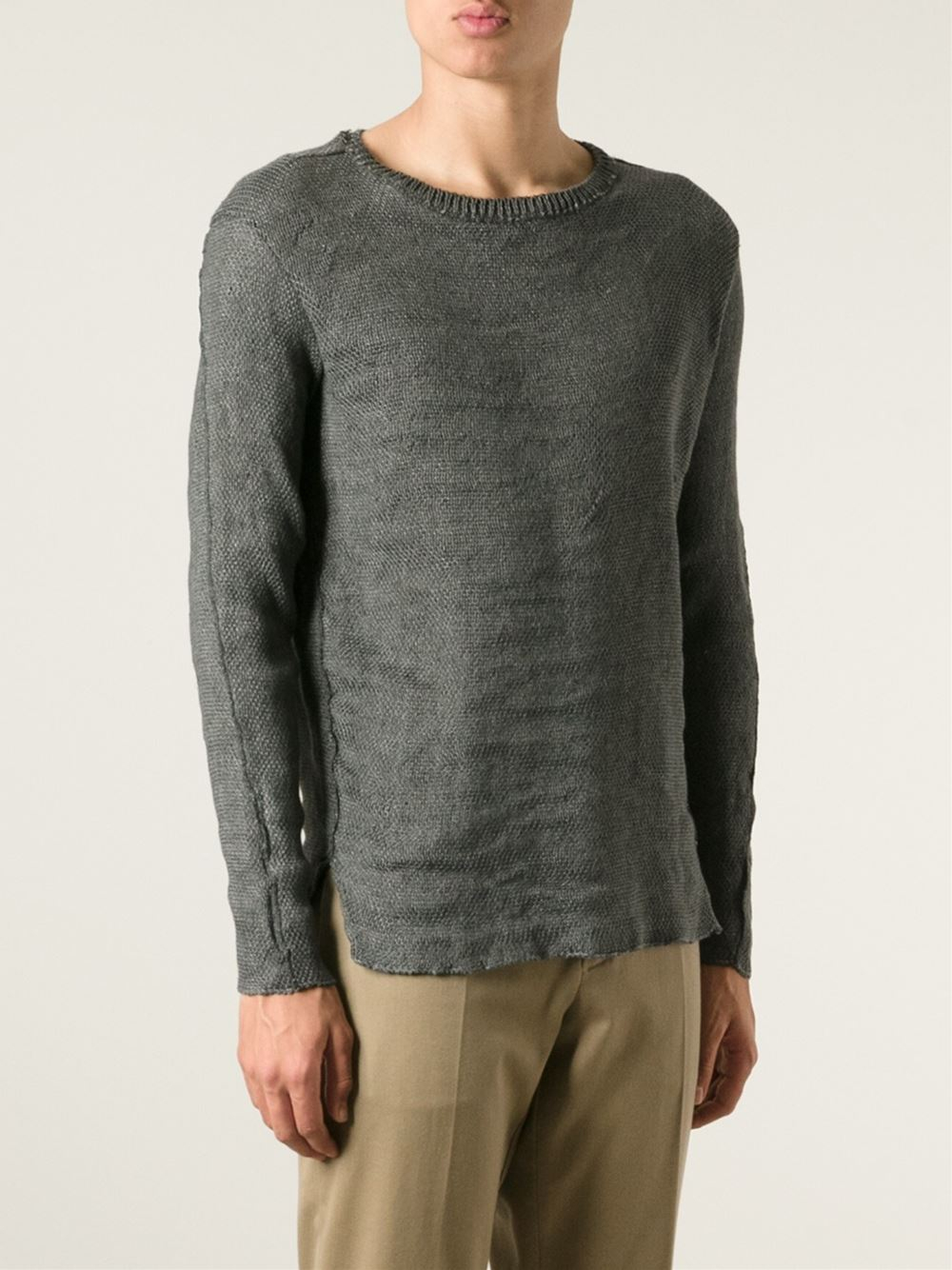 Lyst - Transit Round Neck Sweater in Gray for Men