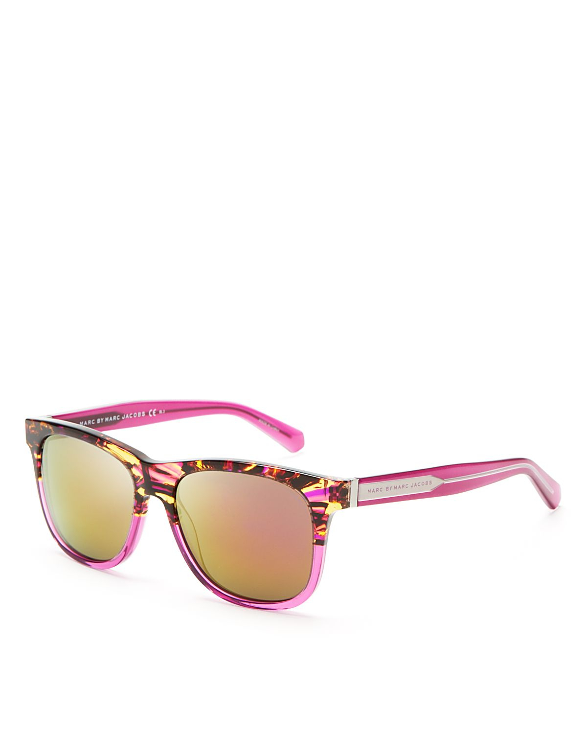 Marc By Marc Jacobs Wayfarer Sunglasses in Pink (Havana Pink/Pink Mirror) | Lyst