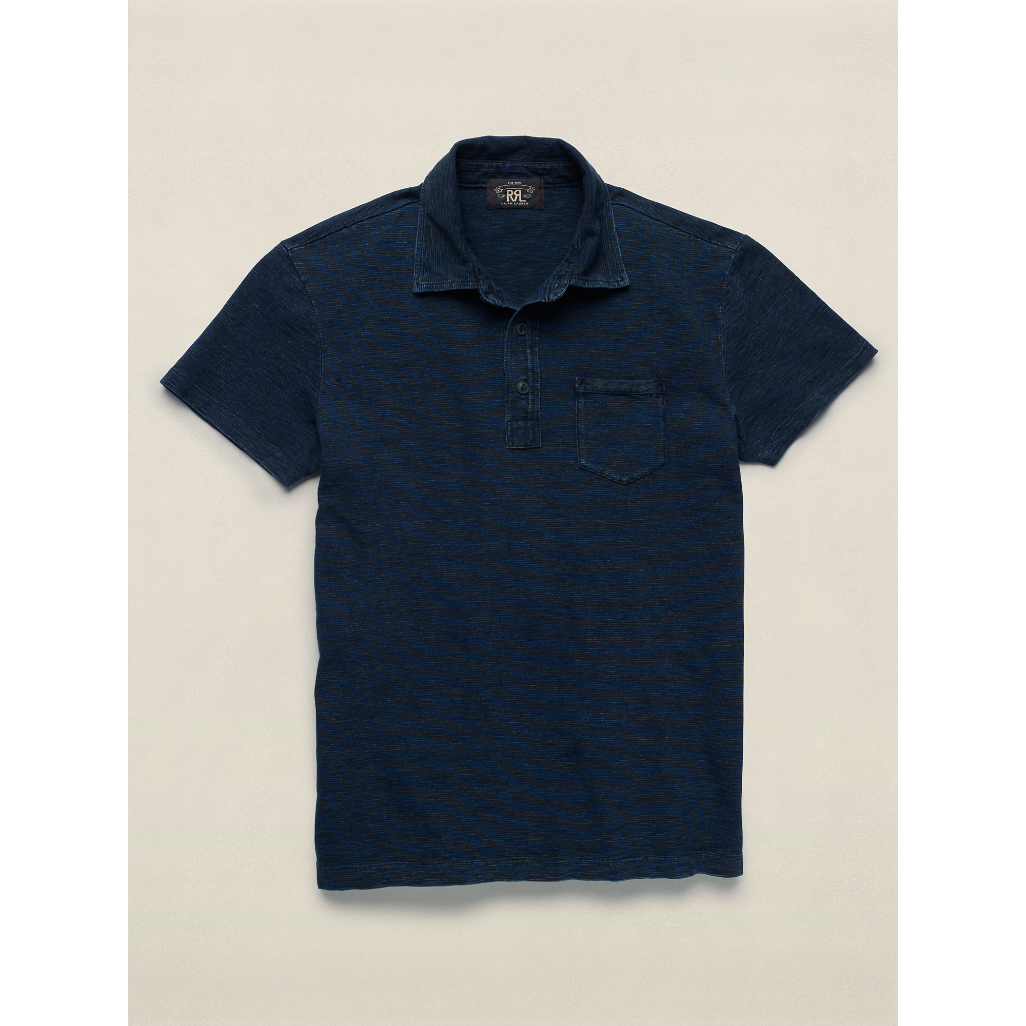 Lyst - Rrl Indigo Cotton Polo Shirt in Blue for Men