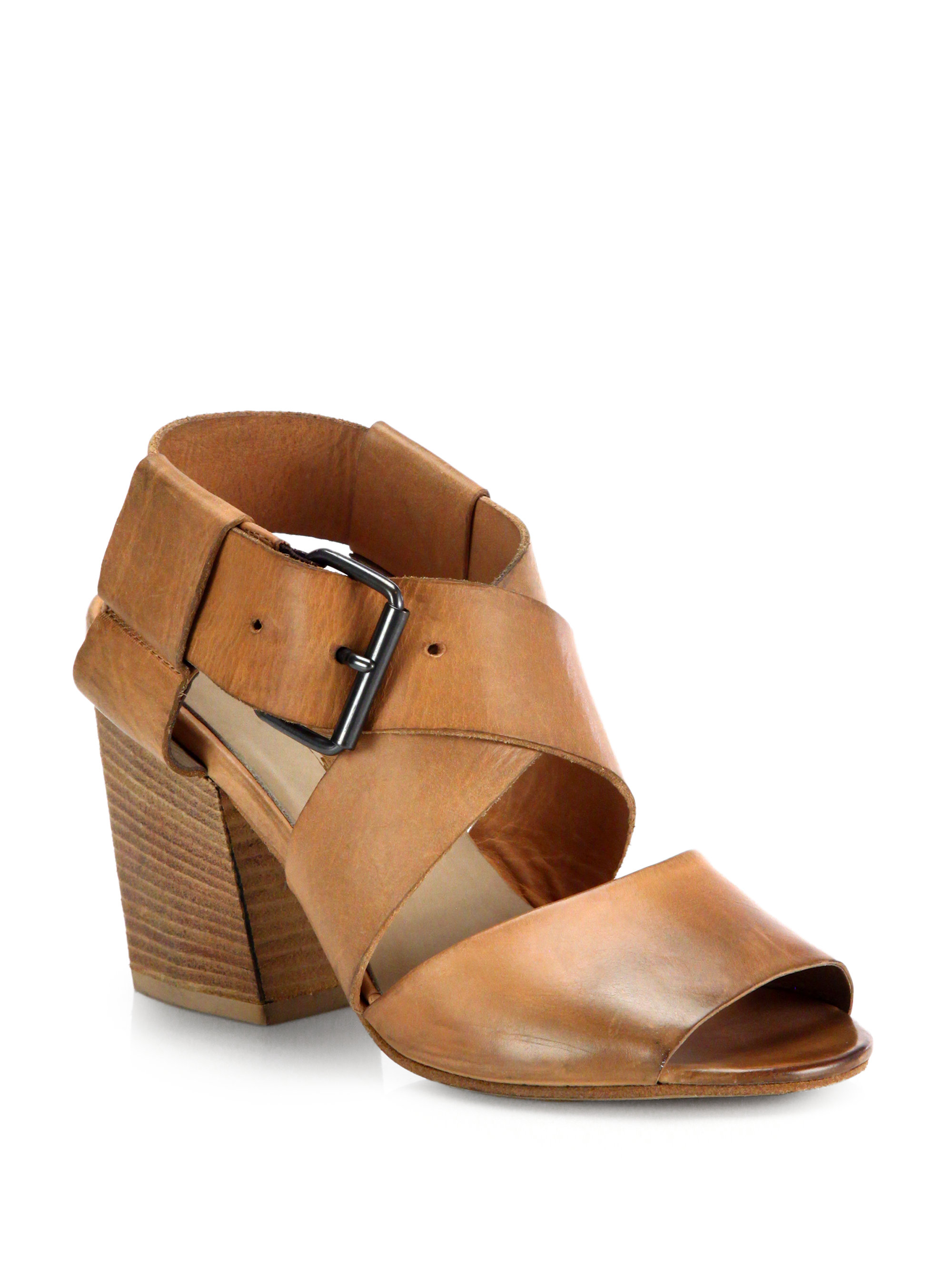 Lyst Marsèll Leather WoodenHeel Sandals in Brown