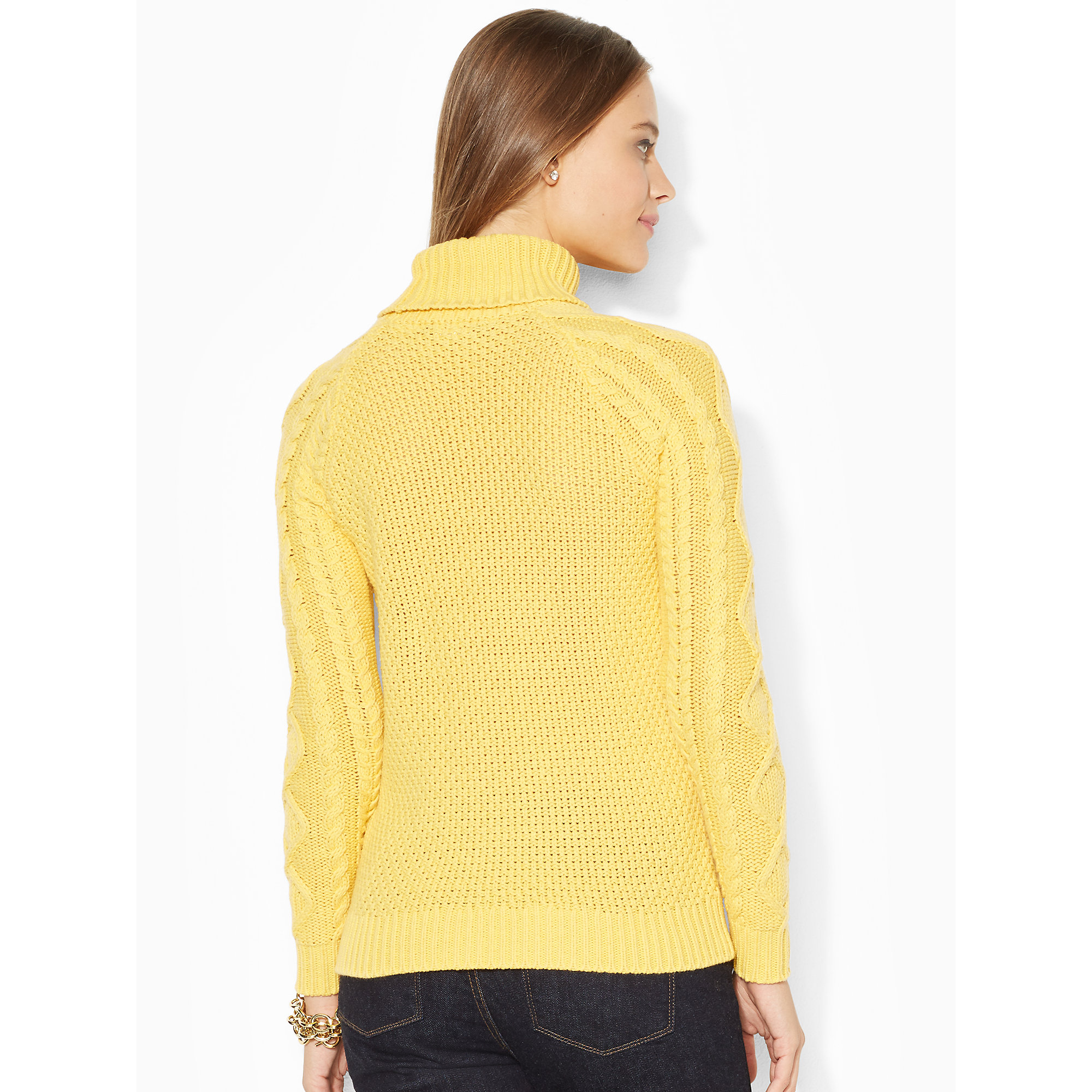 Lauren by Ralph Lauren Cable Knit Turtleneck Sweater  in 