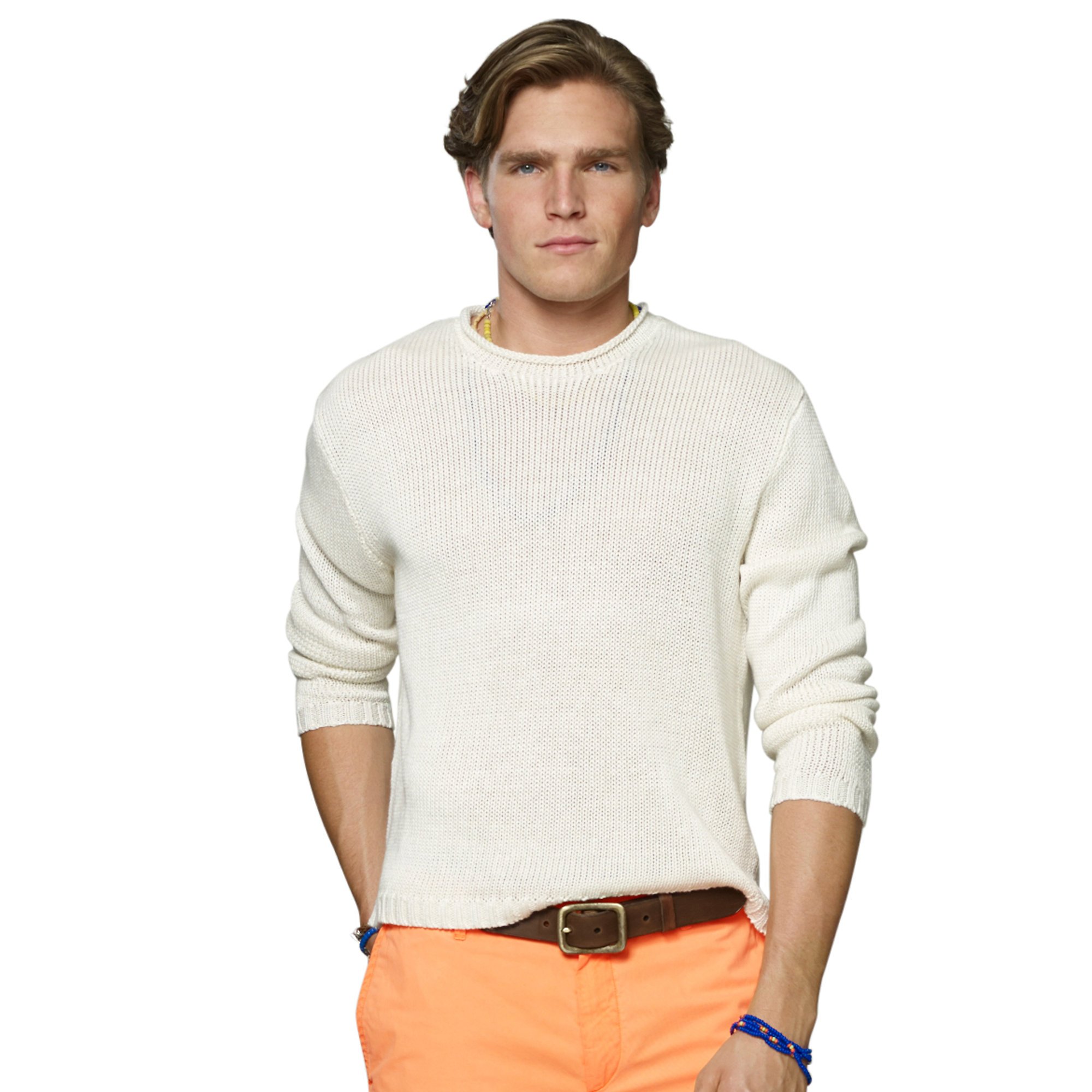 all white polo sweater