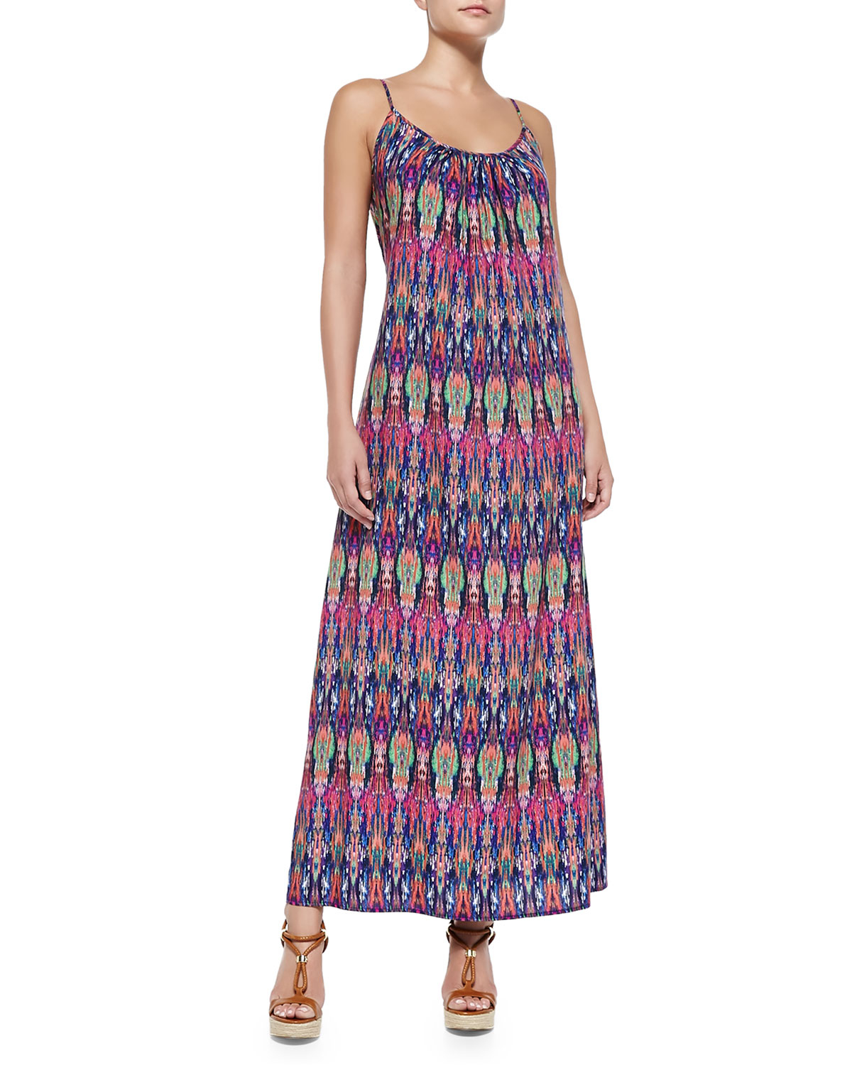 Tommy bahama Ikat Spaghetti-strap Beach Dress in Green | Lyst