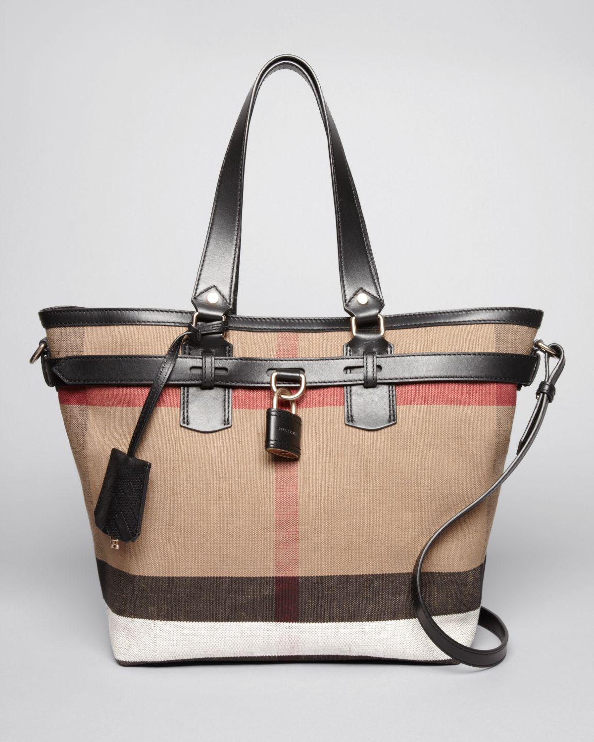 Lyst Burberry Brit Tote Canvas Check Medium Traveler In Brown Gallery