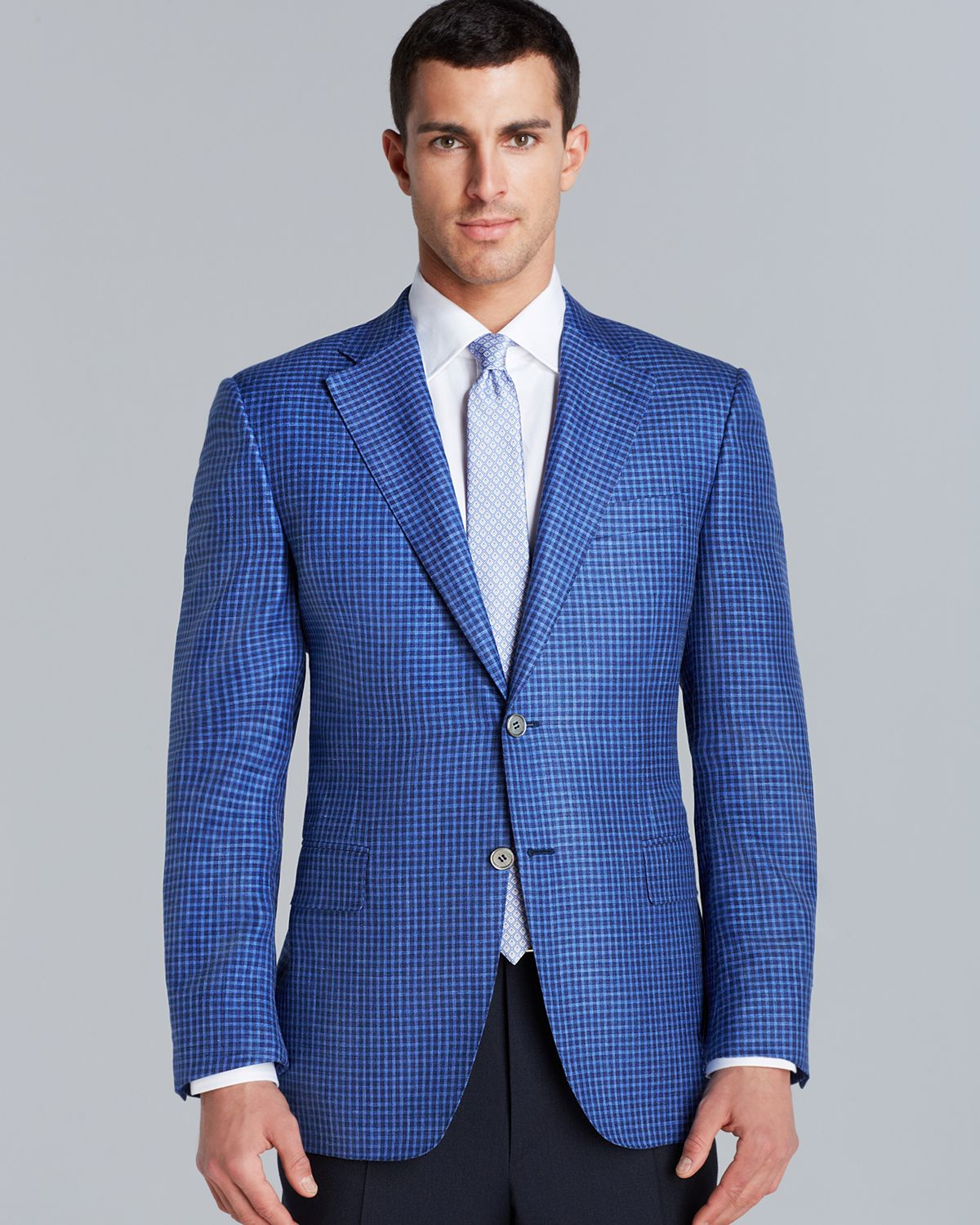 Lyst - Canali Siena Box Check Sport Coat Regular Fit in Blue for Men