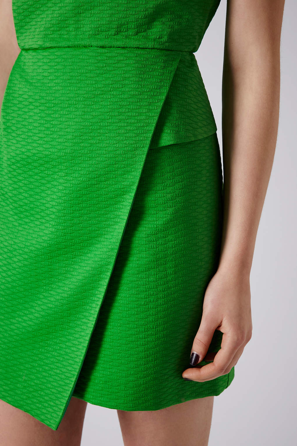 topshop green pleated dress