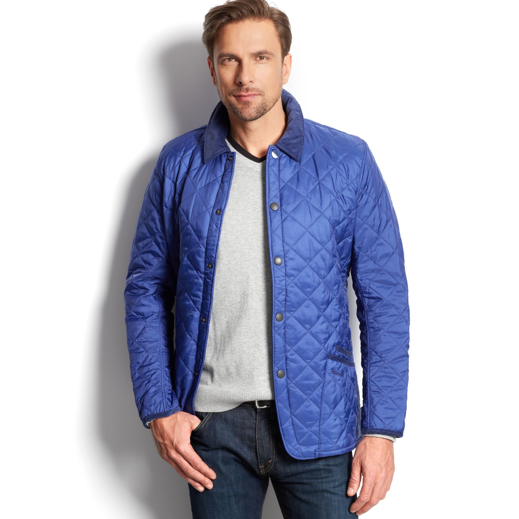 blue quilted barbour jacket mountain parka jacket Marwood