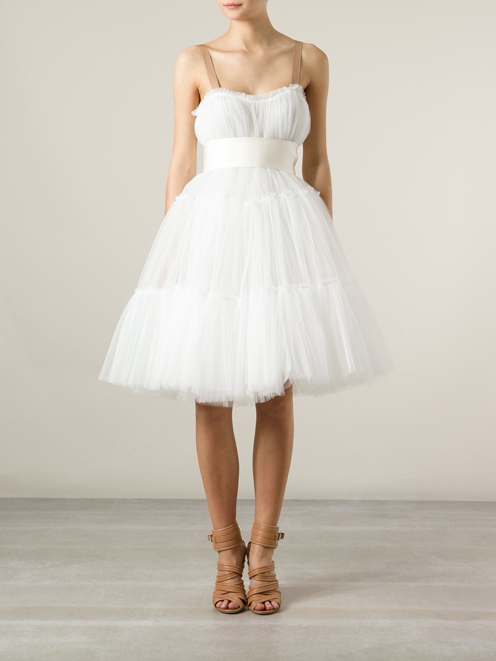white flare gown