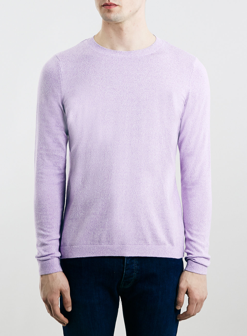 Topman Lilac Twist Crew Neck Sweater in Purple for Men | Lyst