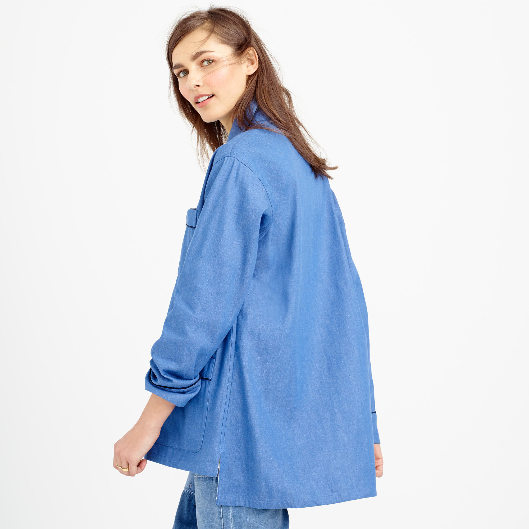 Lyst - J.Crew Collection Denim Pajama Shirt-jacket in Blue