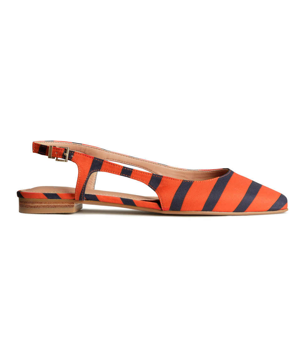 orange slingbacks