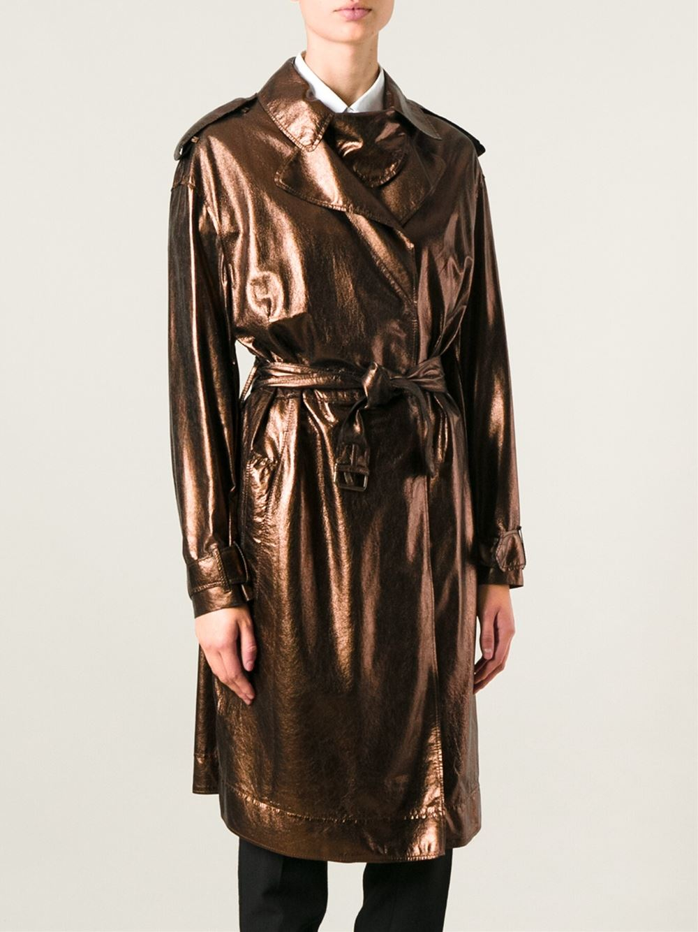 Katie Holmes In Lanvin Leopard Trench Coat Oliver Peoples Lanvin Trench Coat In Beige