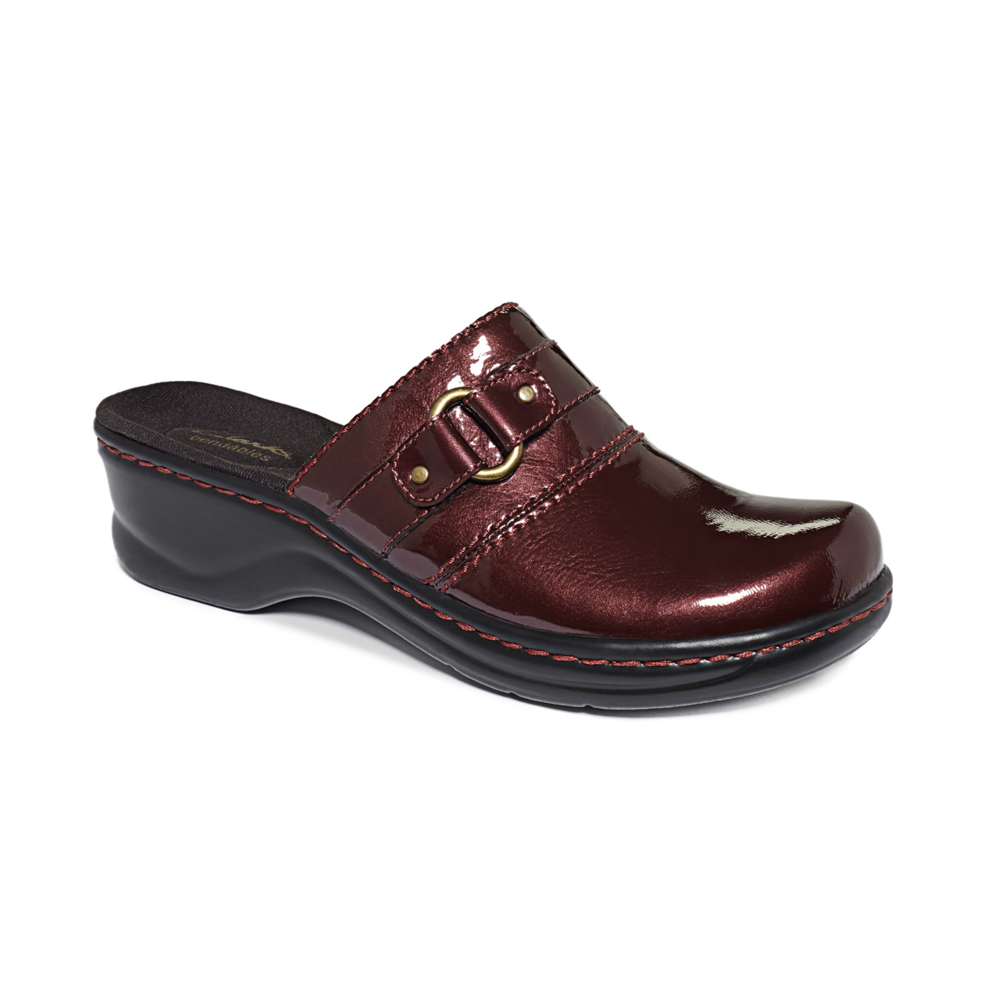 clarks leather clogs
