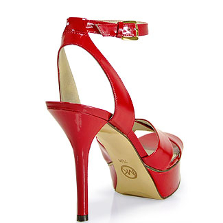michael kors red platform sandals