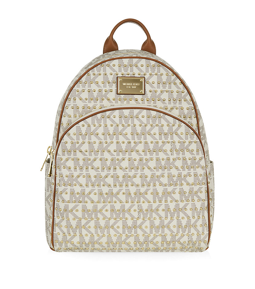 Michael michael kors Large Jet Set Studded Backpack in Natural Lyst