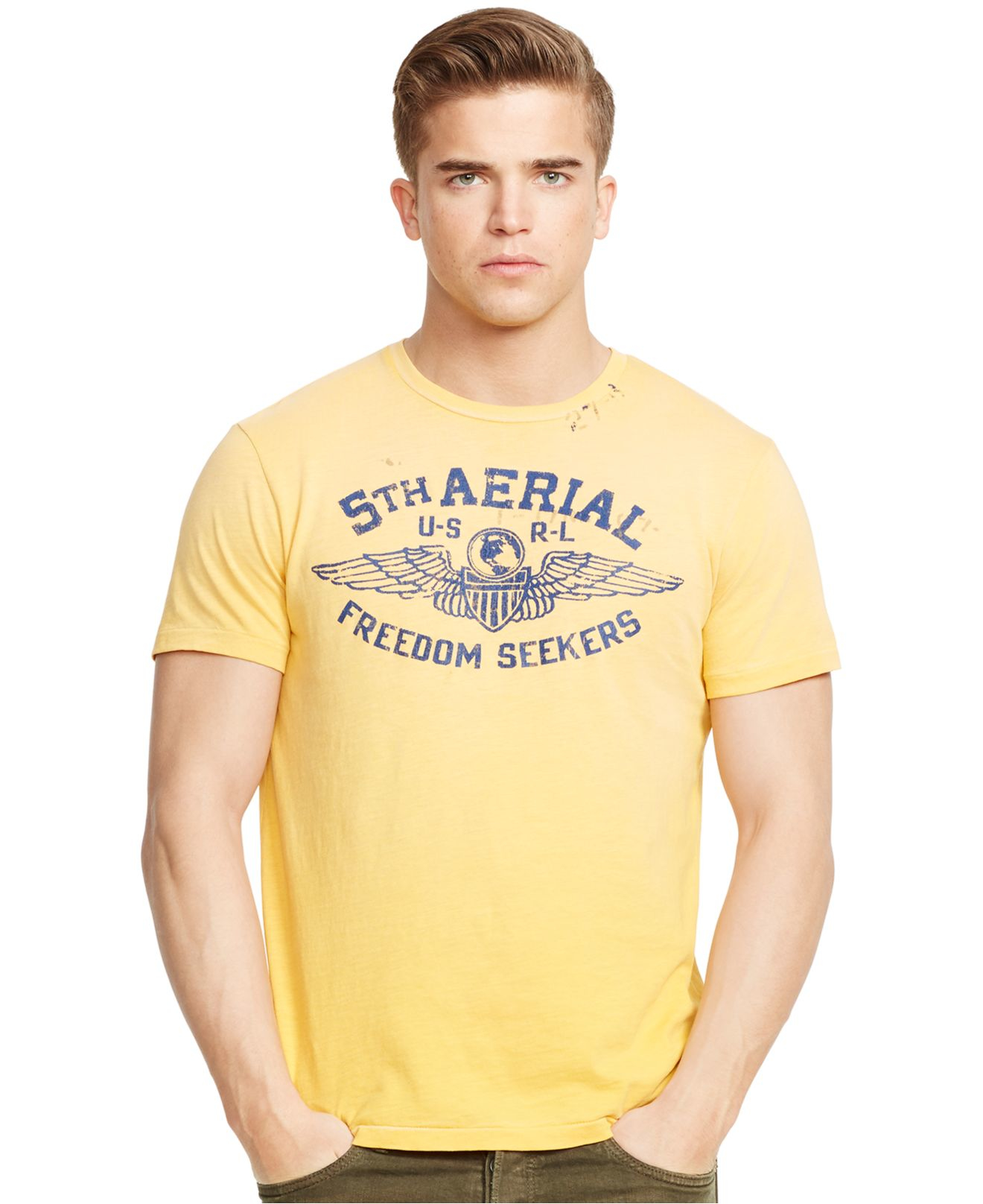 Lyst - Polo Ralph Lauren Military Graphic T-shirt in Yellow for Men