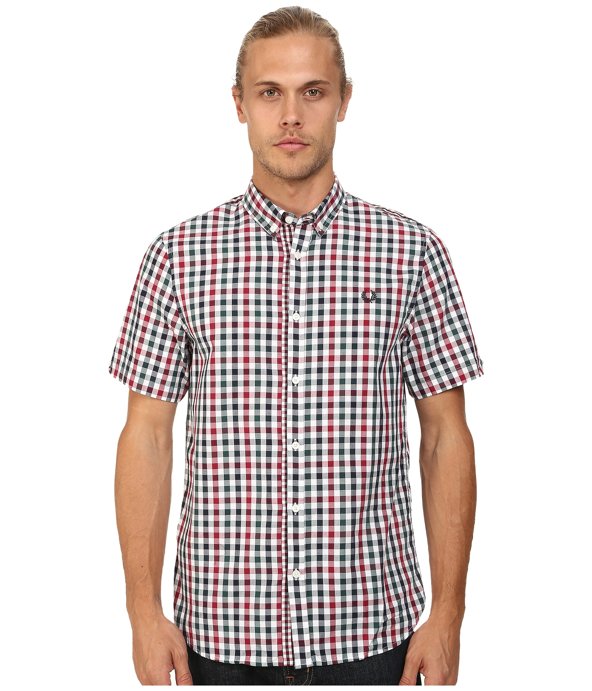 Fred perry Three Colour Gingham Shirt in Red for Men | Lyst