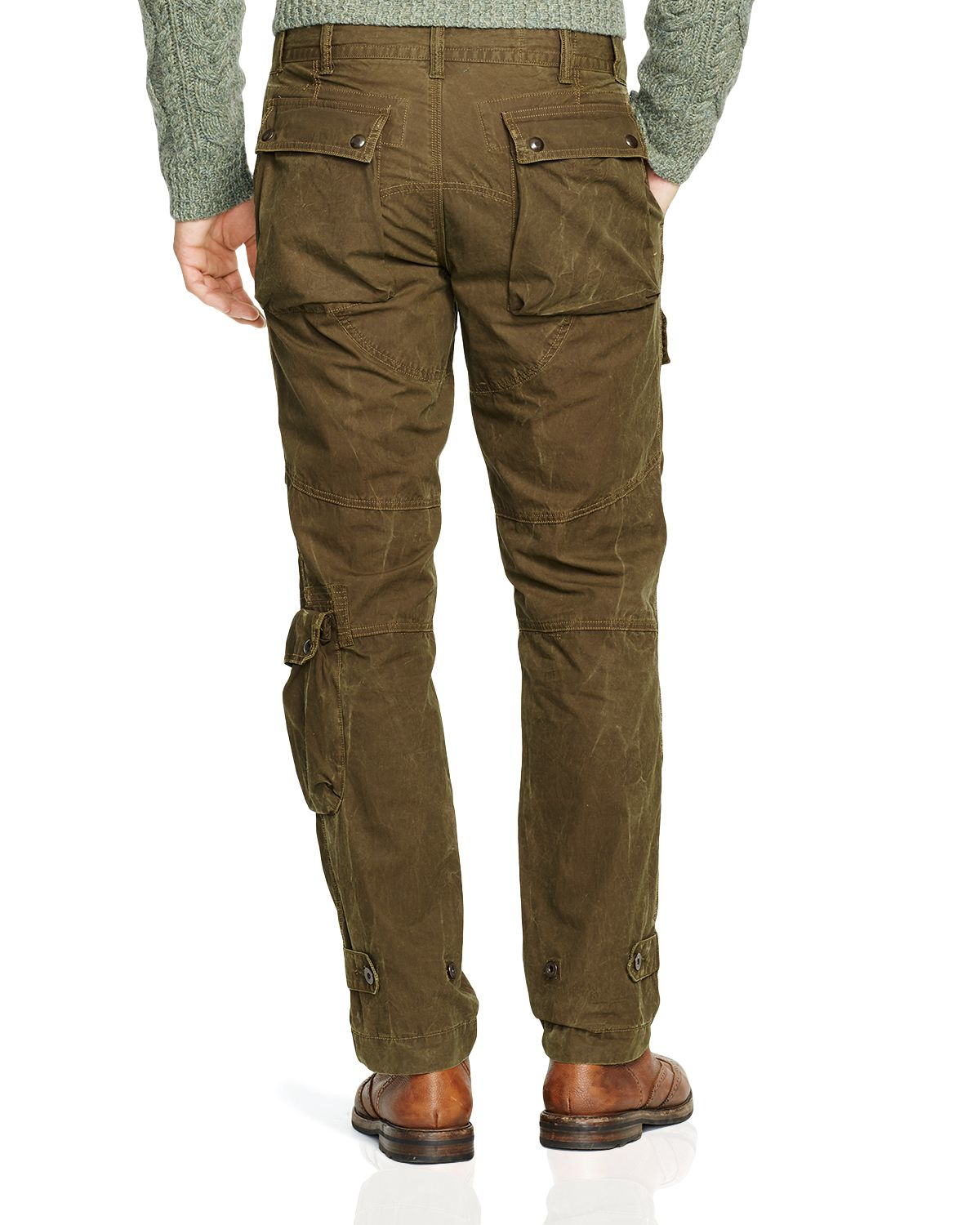 Ralph Lauren Polo Waxed Cotton Canvas Cargo Pants in Brown for Men - Lyst