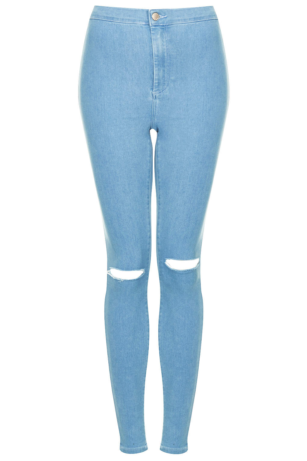 Topshop Moto Bleached Ripped Joni Jeans in Blue | Lyst
