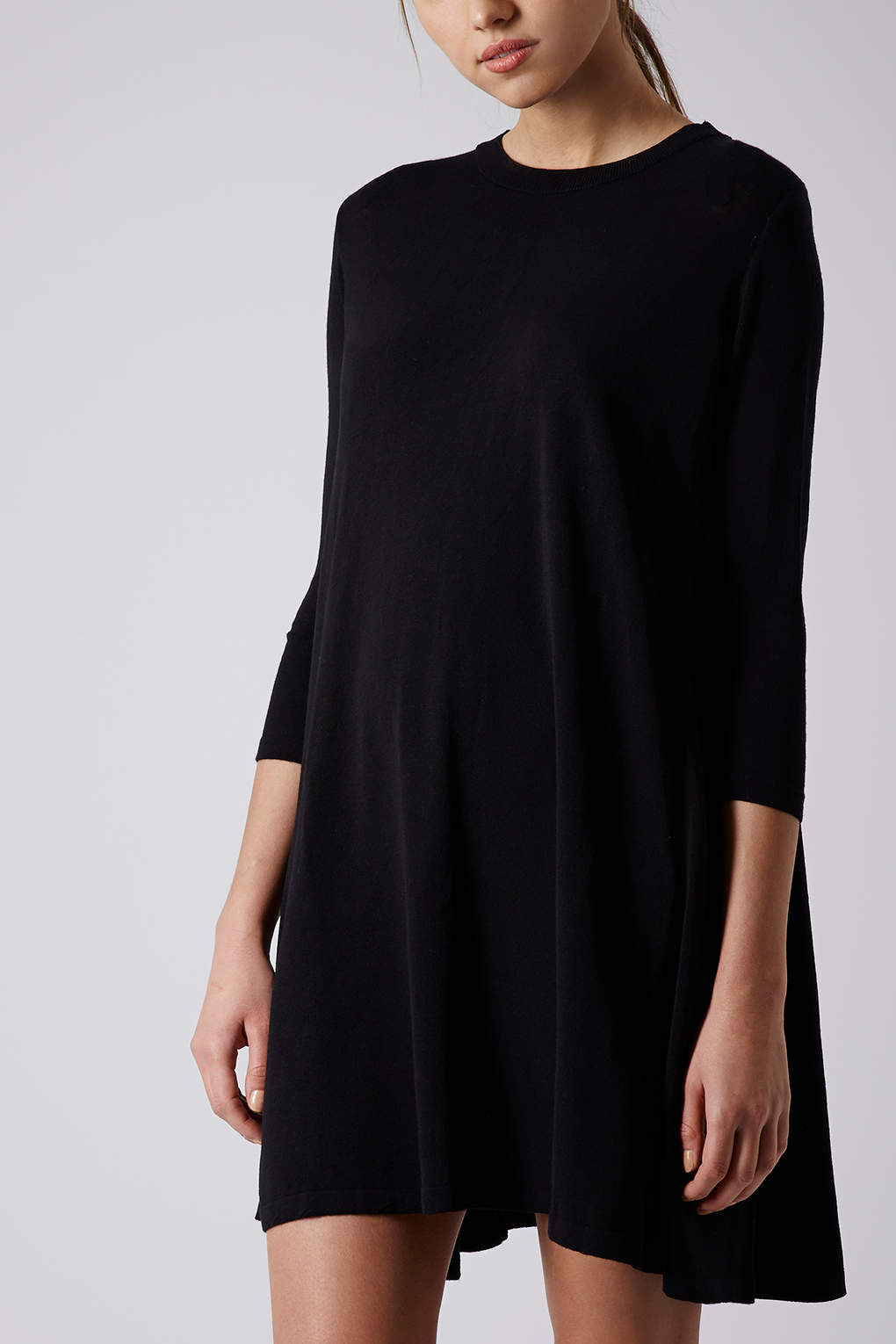 Topshop Half Sleeve Swing Dress in Black | Lyst