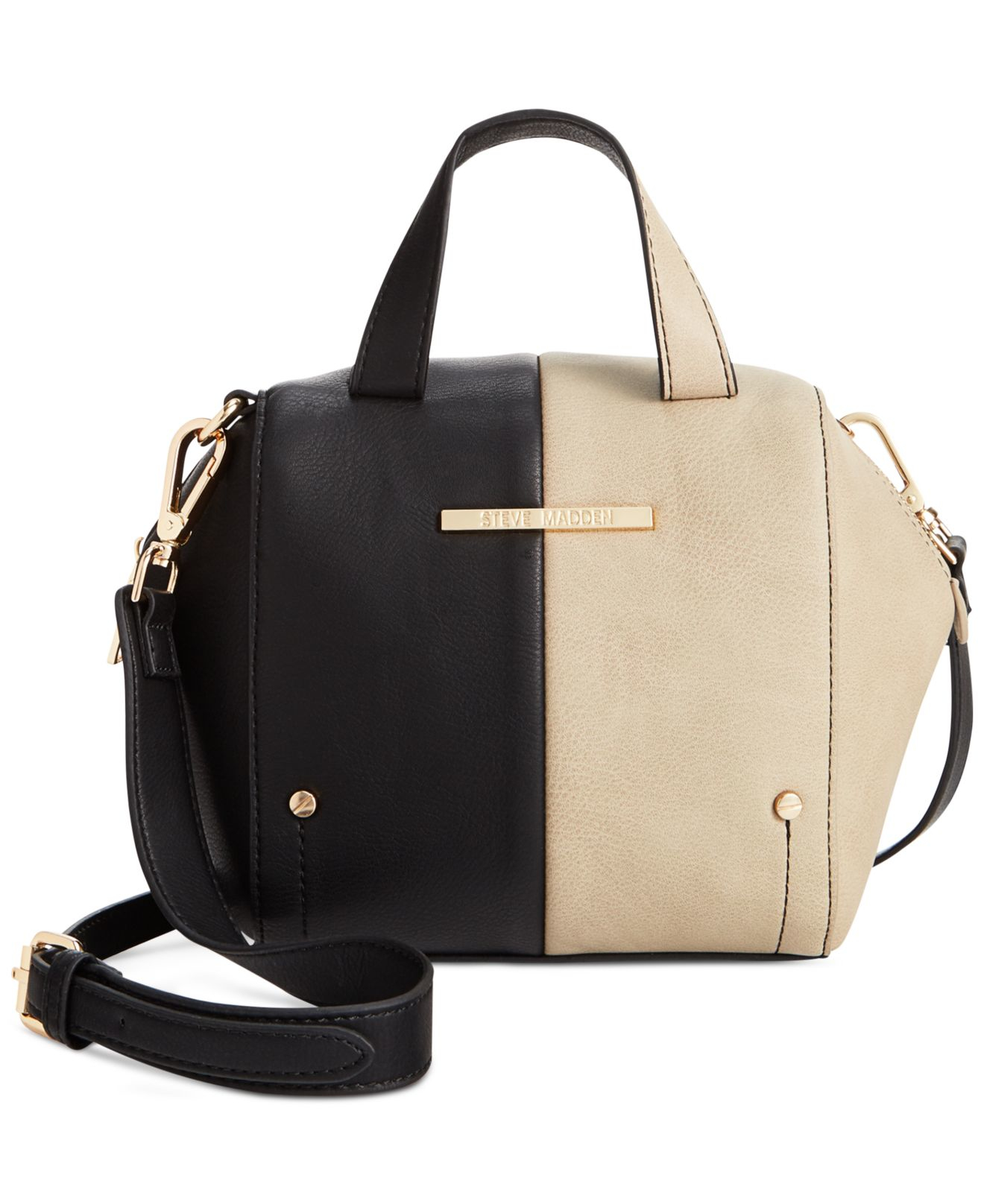 steve madden black leather handbags