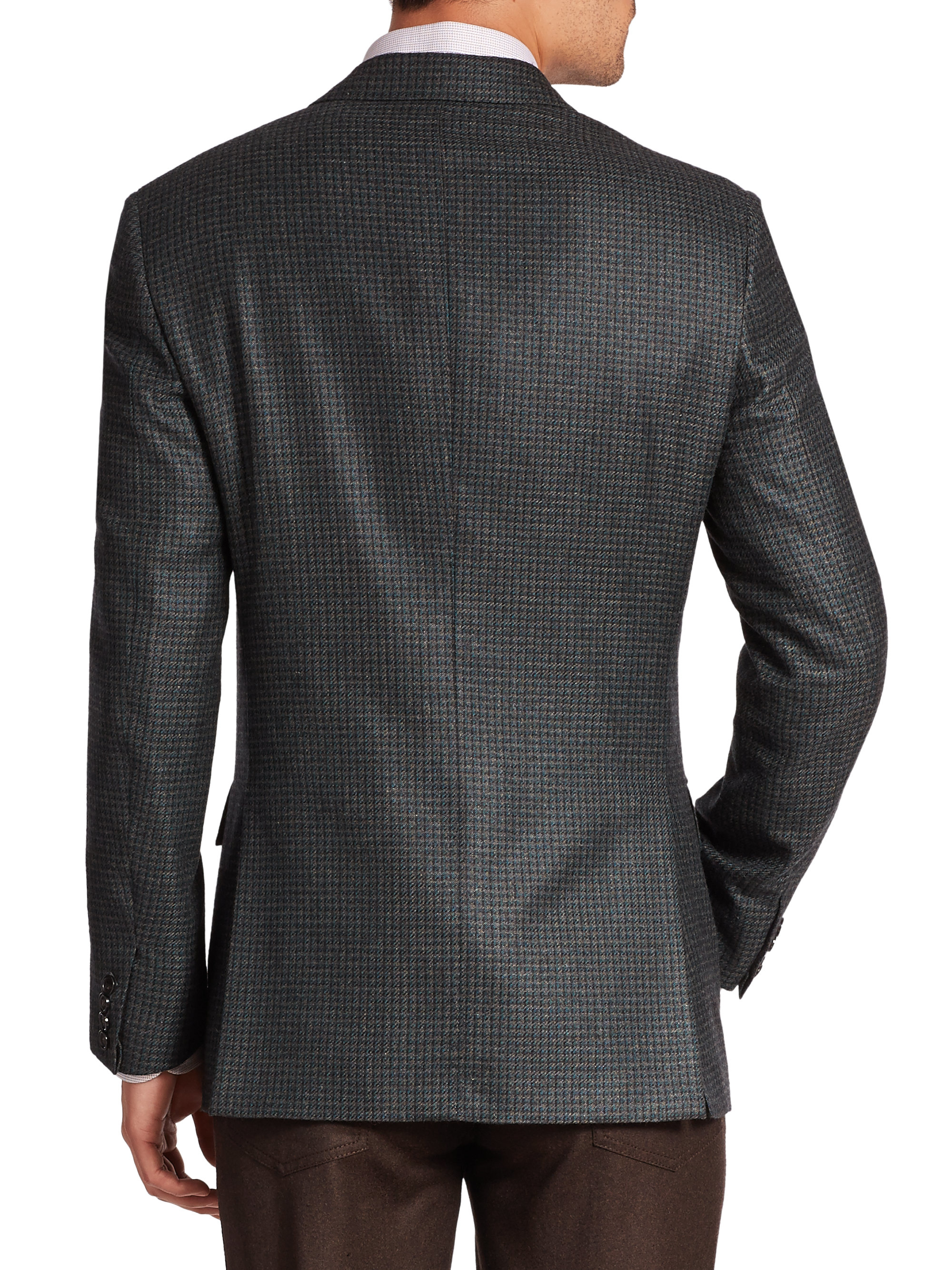 Brioni Herringbone Cashmere & Silk Jacket in Black for Men (herringbone ...