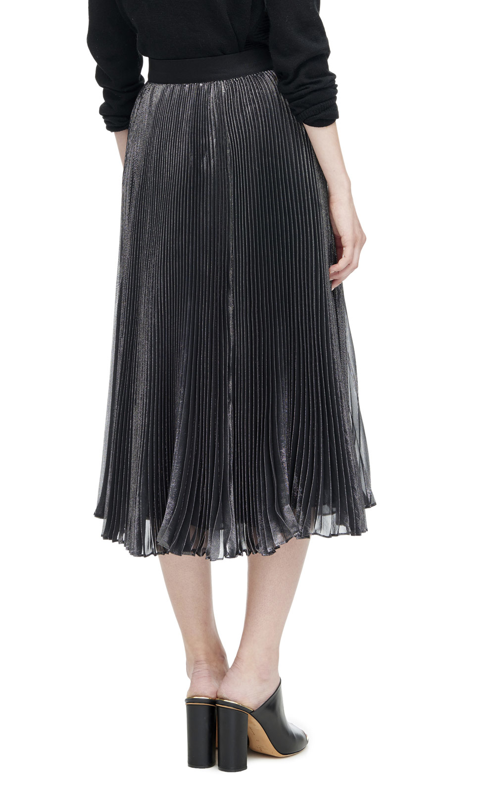 Rebecca taylor Lurex Pleat Skirt in Metallic | Lyst